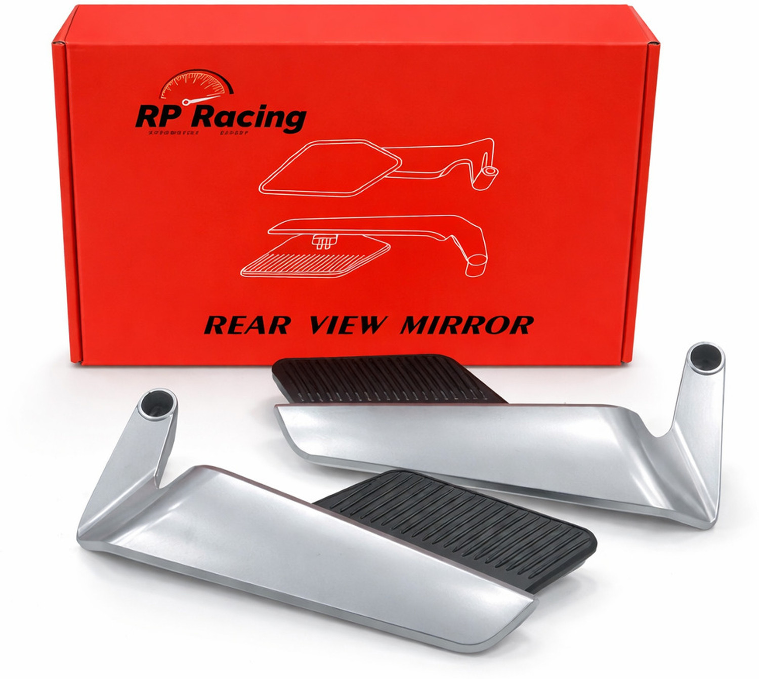 Image of TA Manual Blind Spot Mirror, Driver Side, Dual Mirror, Rear View Mirror For Universal For Bike, TVS, Honda, Hero, Bajaj Universal For Bike (Left, Right)