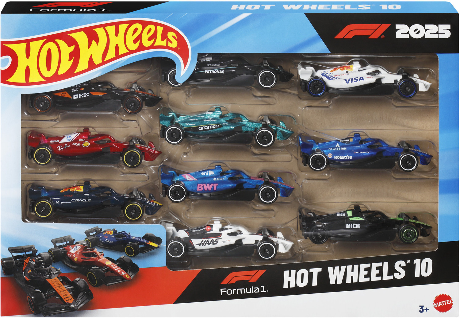 Hot Wheels Formula 1 Toy Cars, 1:64, 10-pack Pack of 10 - Image 6