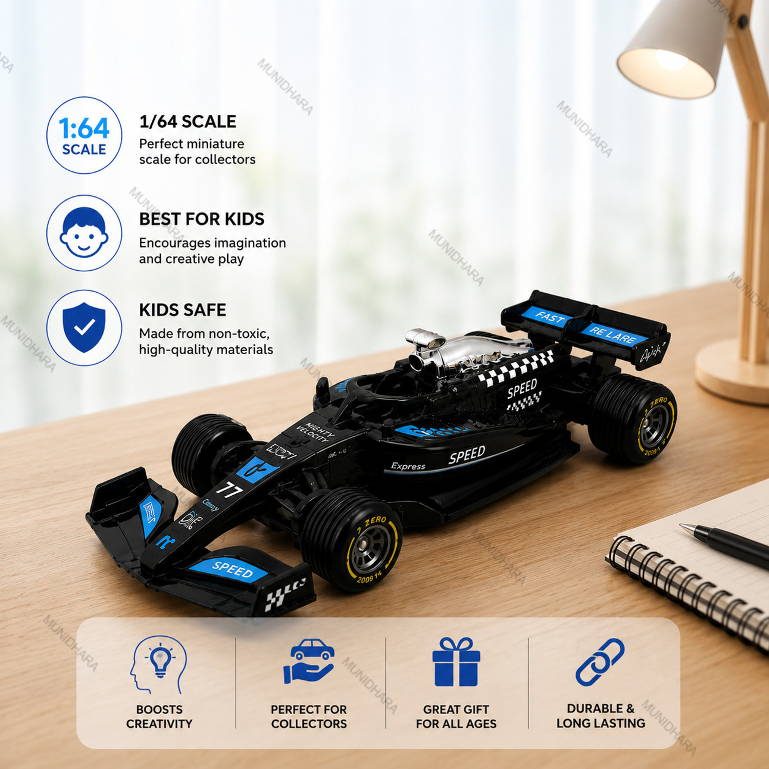 Image of munidhara F1 Formula One Race Car Metal Model Gift for Kids & Display (Multicolor, Pack of: 1)