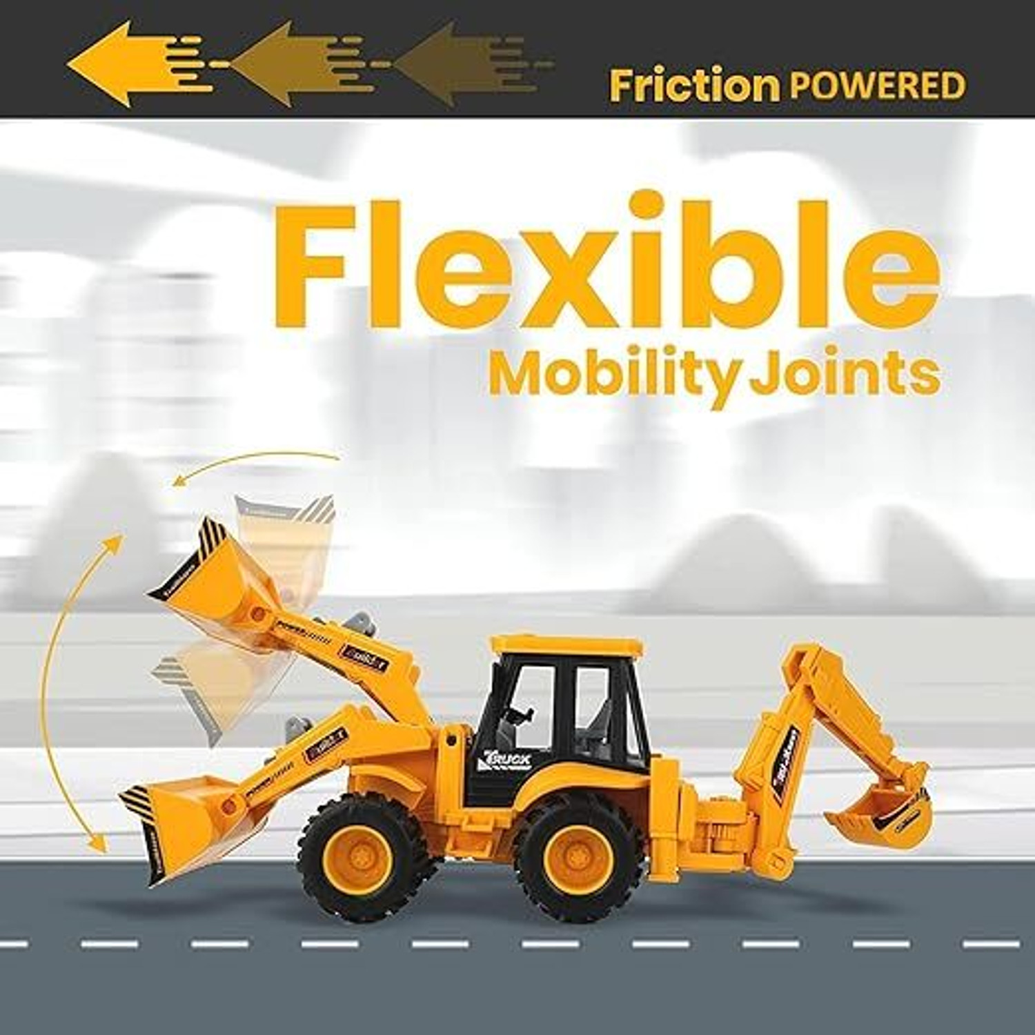Image of hda group JCB Constructio Friction Toy (Yellow, Pack of: 1)