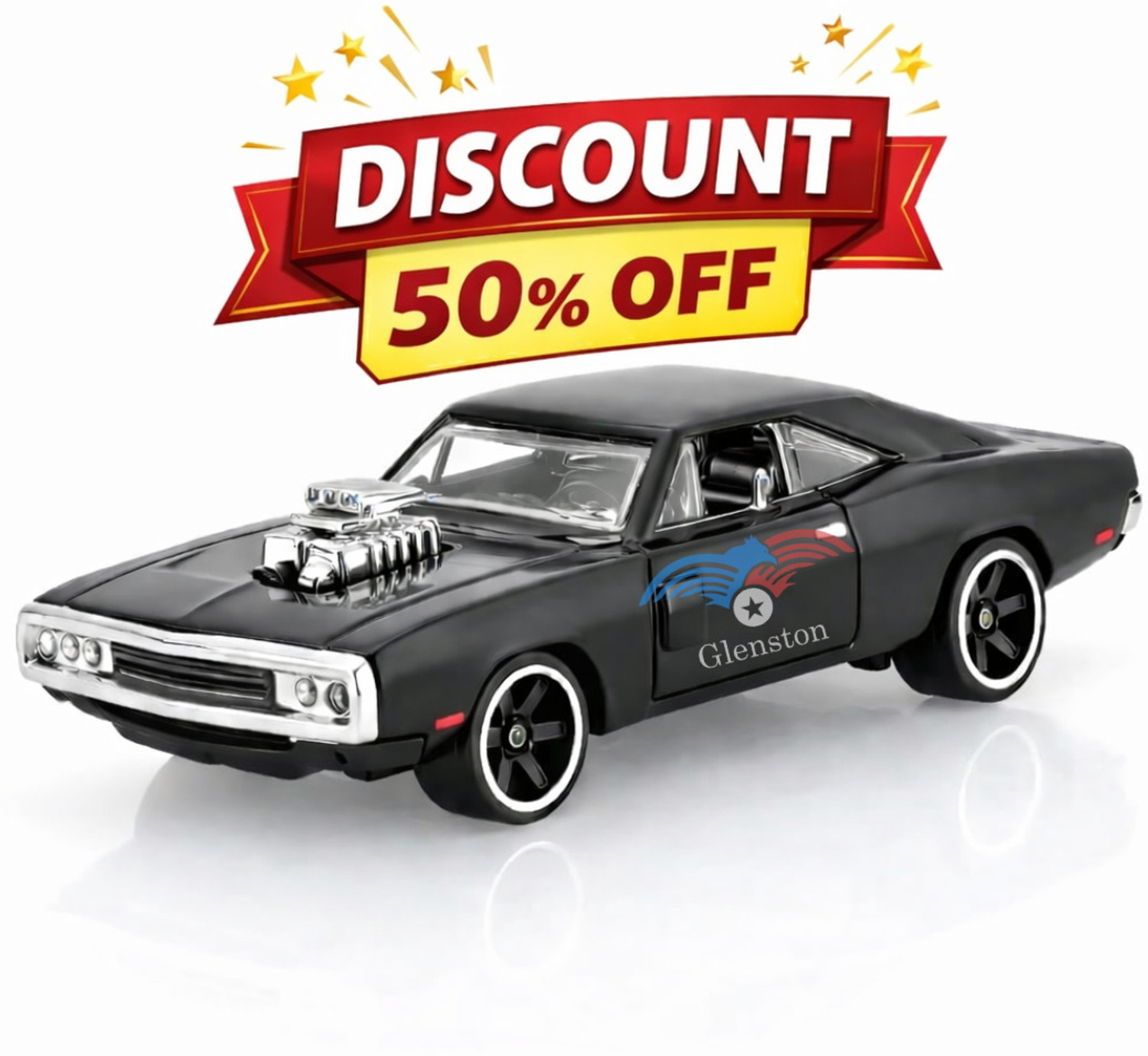 Image of Glenston FF7 Premium Metal Diecast Car 1:64 Mini Sports Car Model Toy Vehicle for Kids 3+ (Black, Pack of: 1)