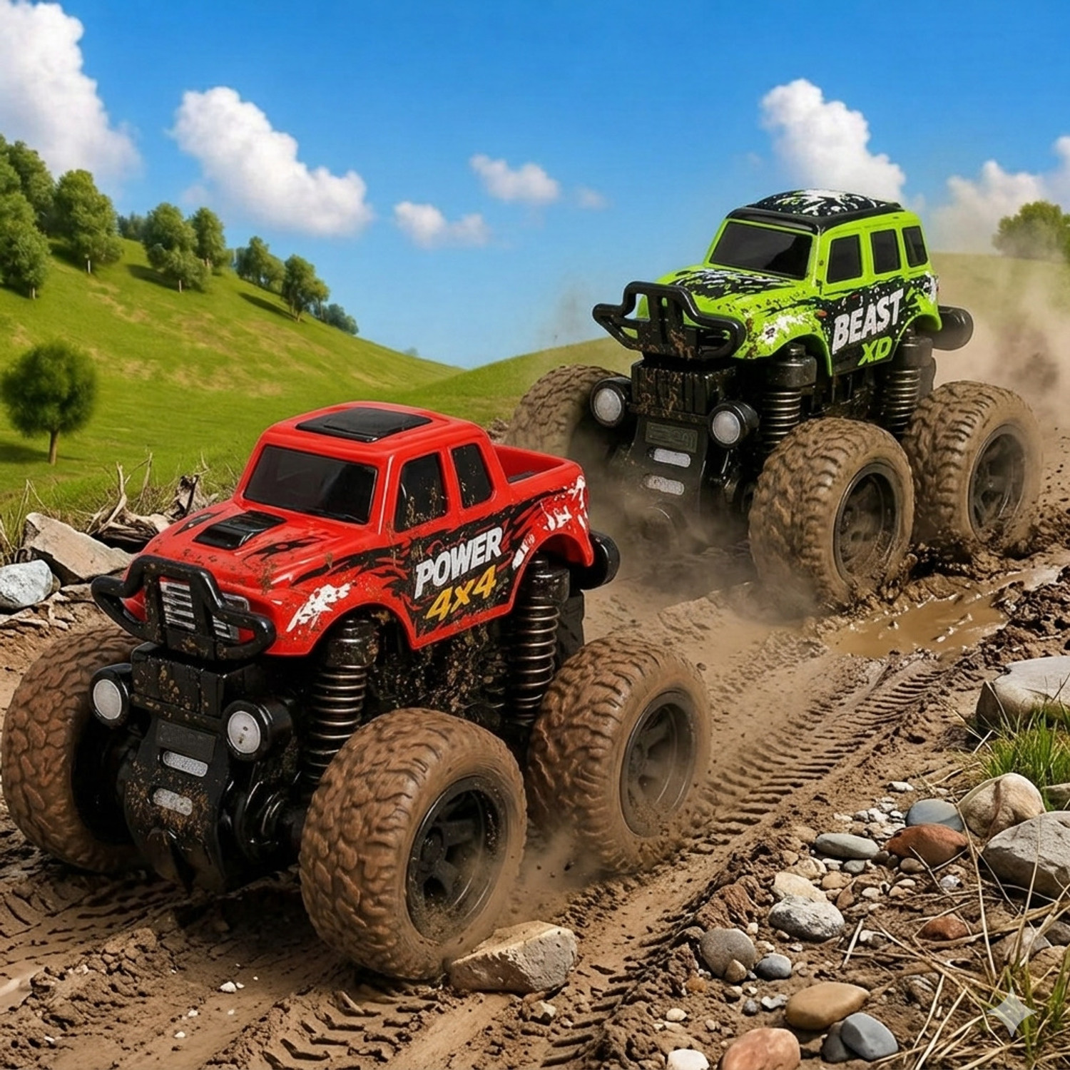 Image of SR Toys Unbreakable Small Excavator Construction Truck Toy for Kids 3+ Years (Yellow)