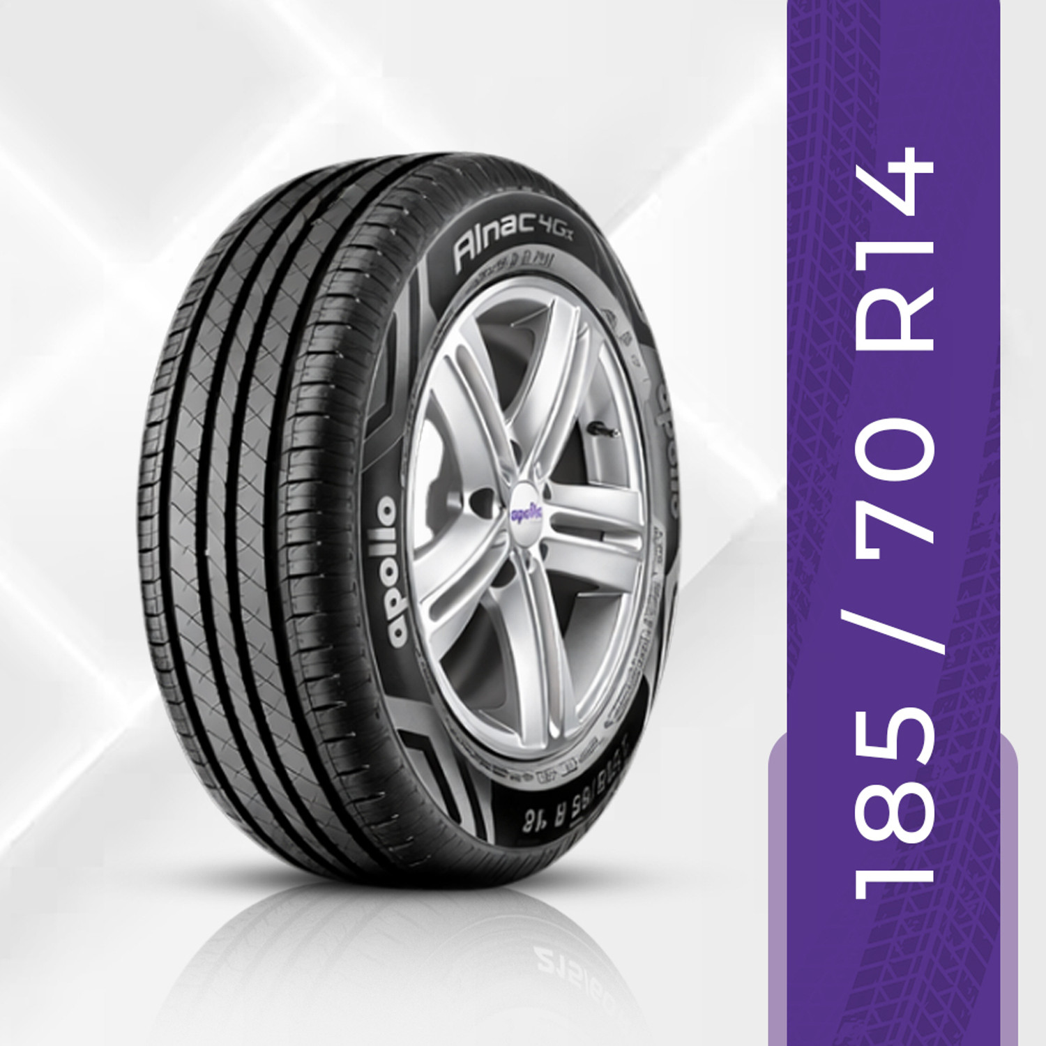 Image of Apollo 185 /70 R14 88T AMAZER 4G LIFE TL 4 Wheeler Tyre (185 /70R14, Tube Less)