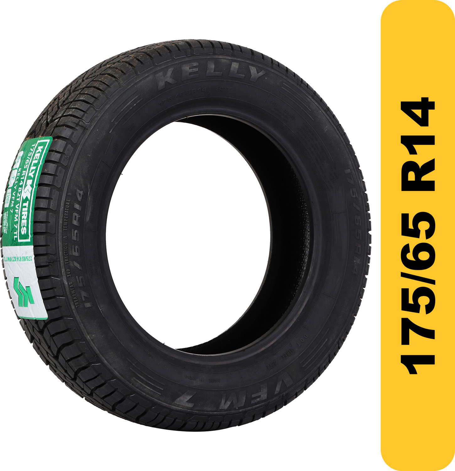 Image of Goodyear with Doorstep Installation KELLY 175 /65 R14 VFM 7 82T TUBELESS TYRE 4 Wheeler Tyre (175 /65 R14, Tube Less)