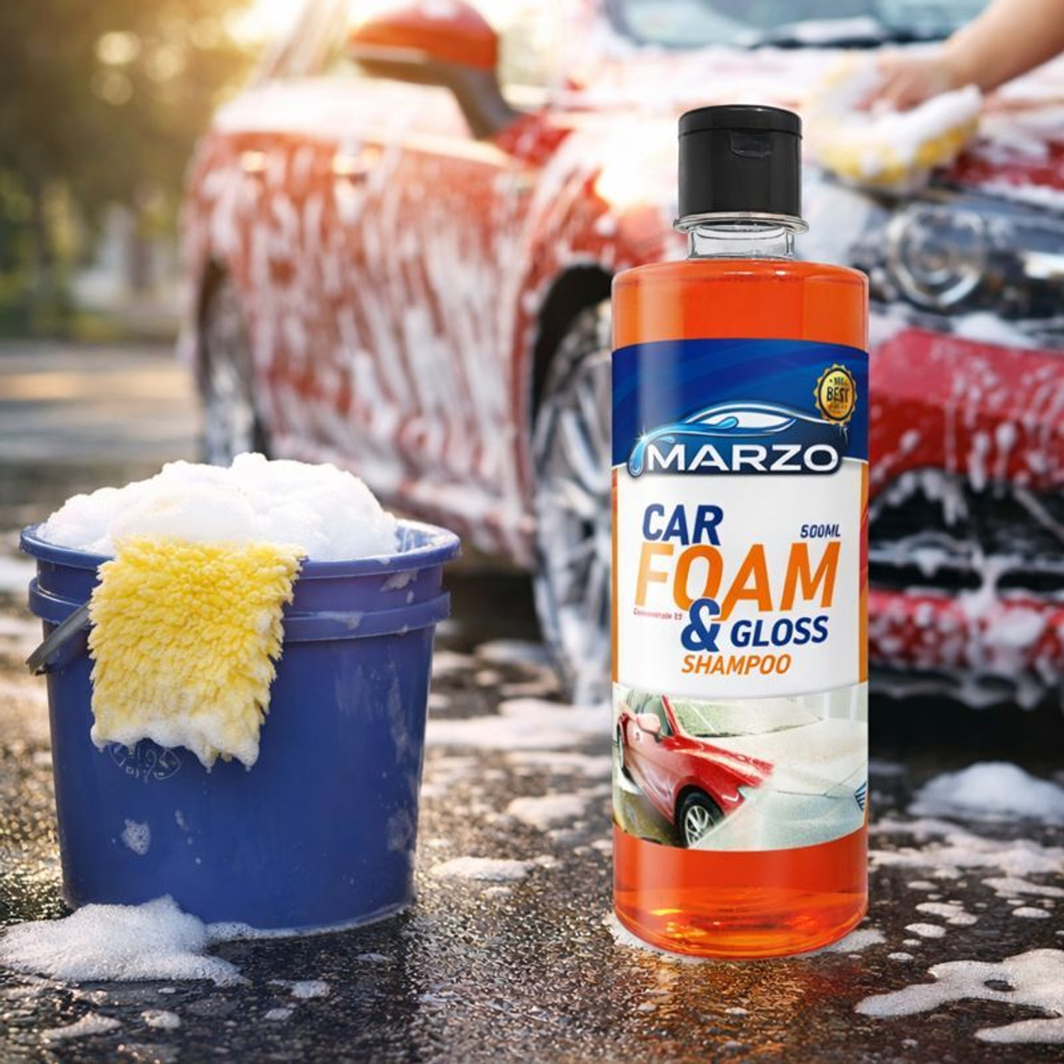 Image of DHRIX Car wash Shampoo (500 ml) | High Foam for Deep Cleaning Car Washing Liquid (500 ml)