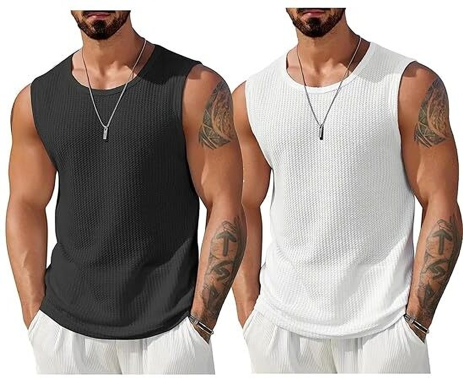 Image of t-hustler Men's Cotton Gym Vest | Printed Sleeveless Tank Top | Regular Fit Men Vest