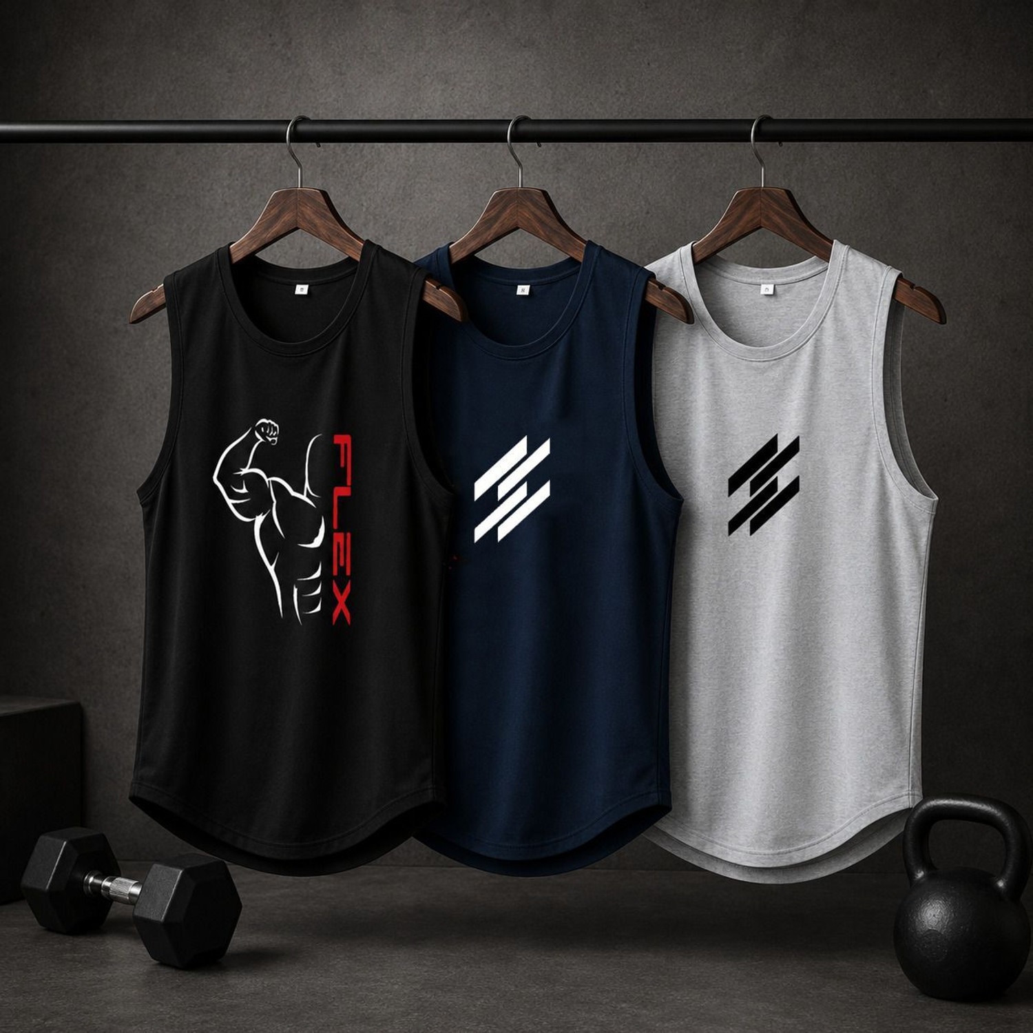 Image of RMLKN Pack of 2 Men Printed Round Neck Polyester Grey, Black T-Shirt