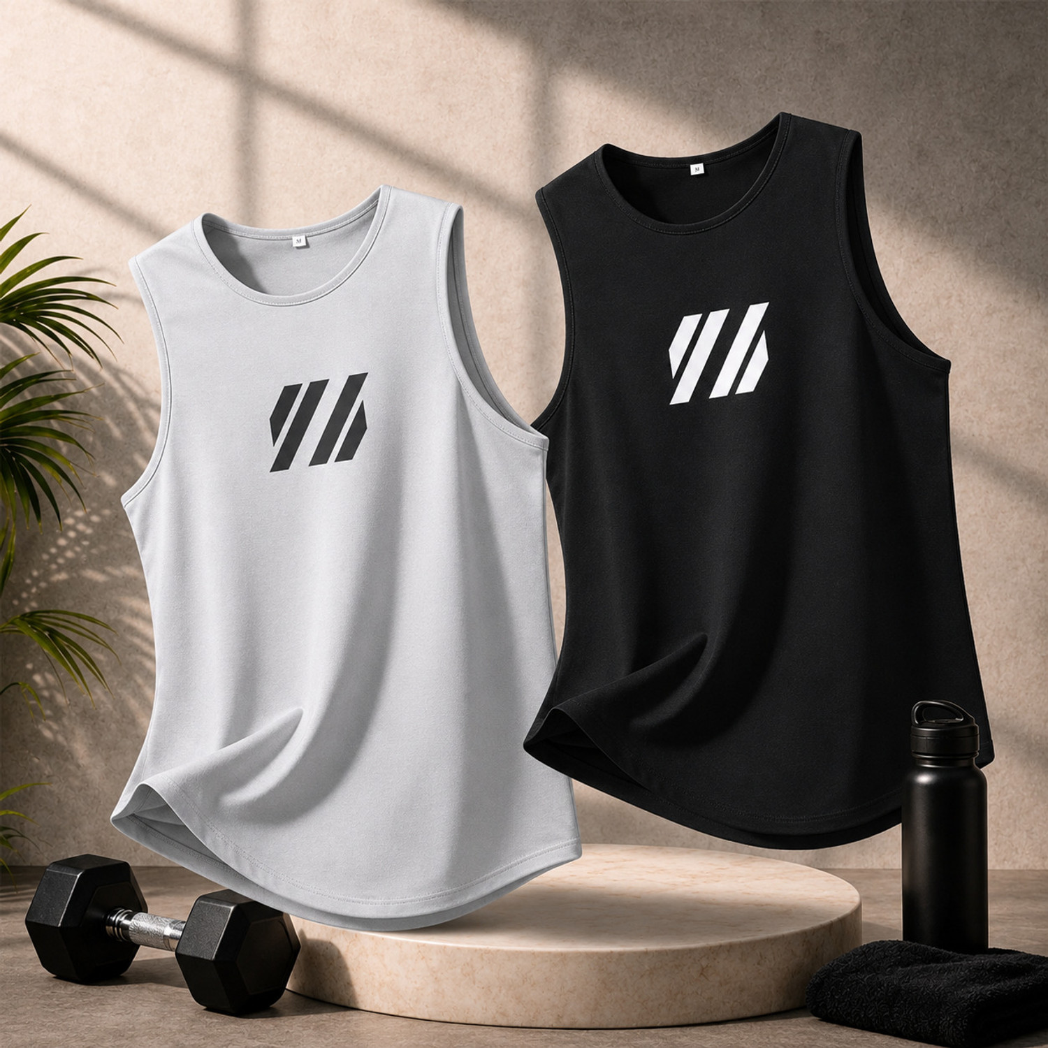 Image of RMLKN Pack of 2 Men Printed Round Neck Polyester Grey, Black T-Shirt