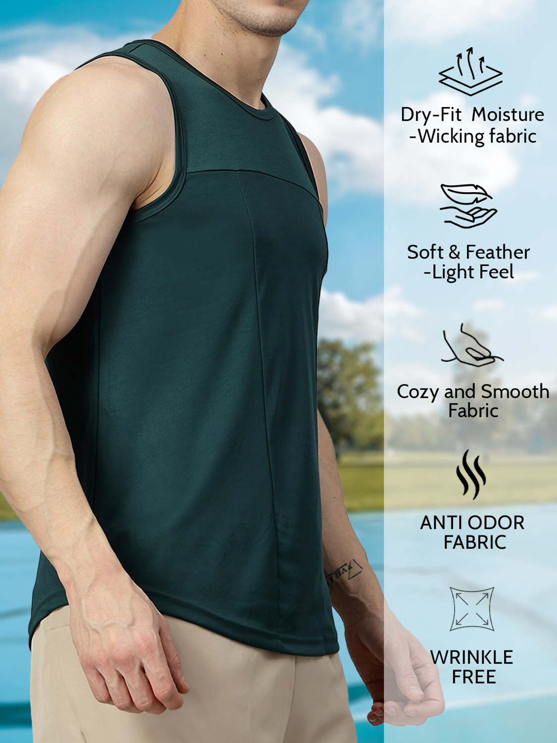 Image of CHKOKKO Gym Sports Tank top Sleeveless Men Vest