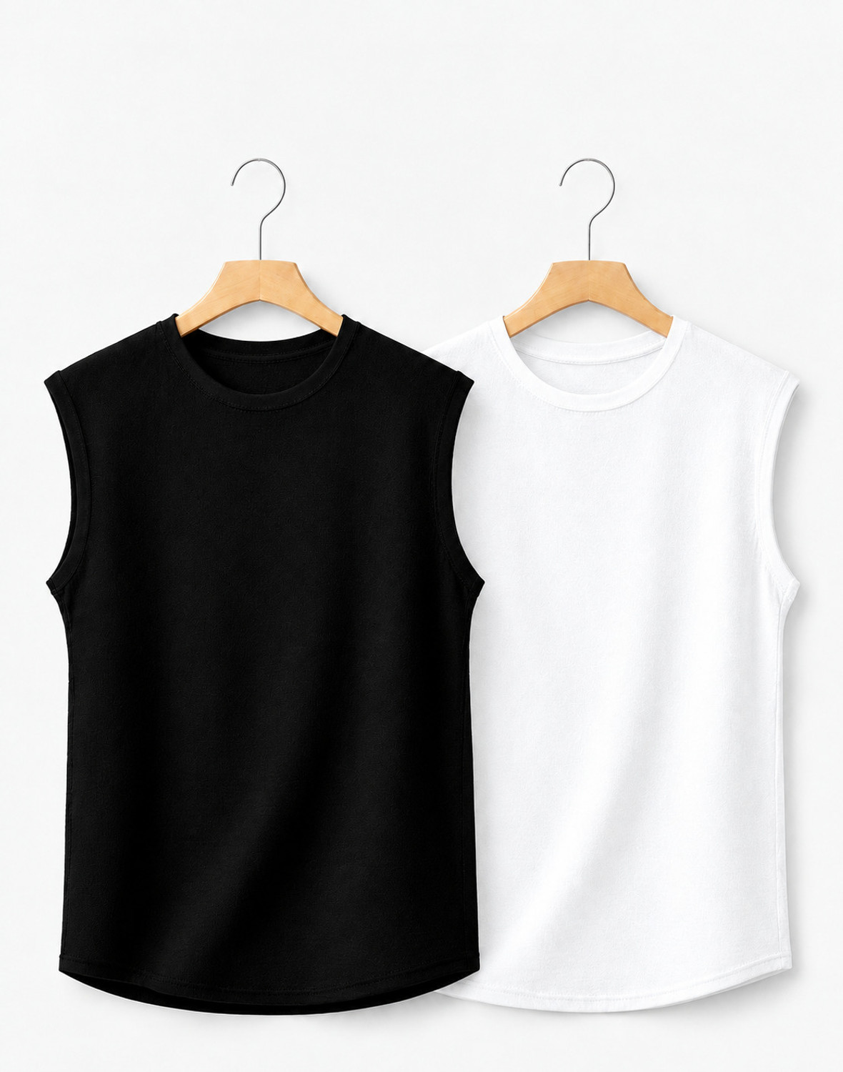 Velox Pack of 2 Men Graphic Print Sleeveless Round Neck Black White - Image 1