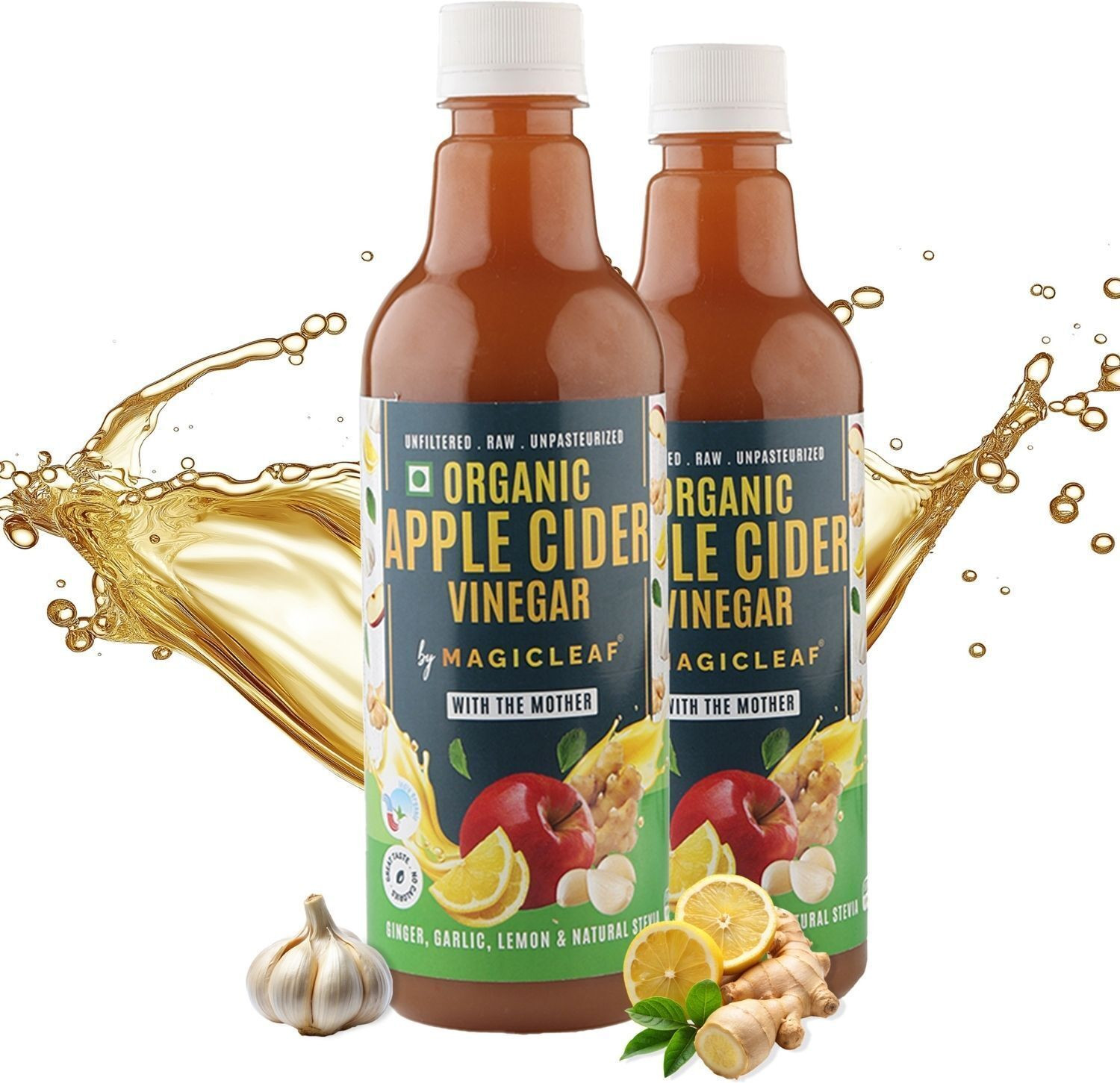 Image of NatureVally Organic Apple Cider Vinegar with mother for weight loss (SA384) Vinegar (2 x 500 ml)