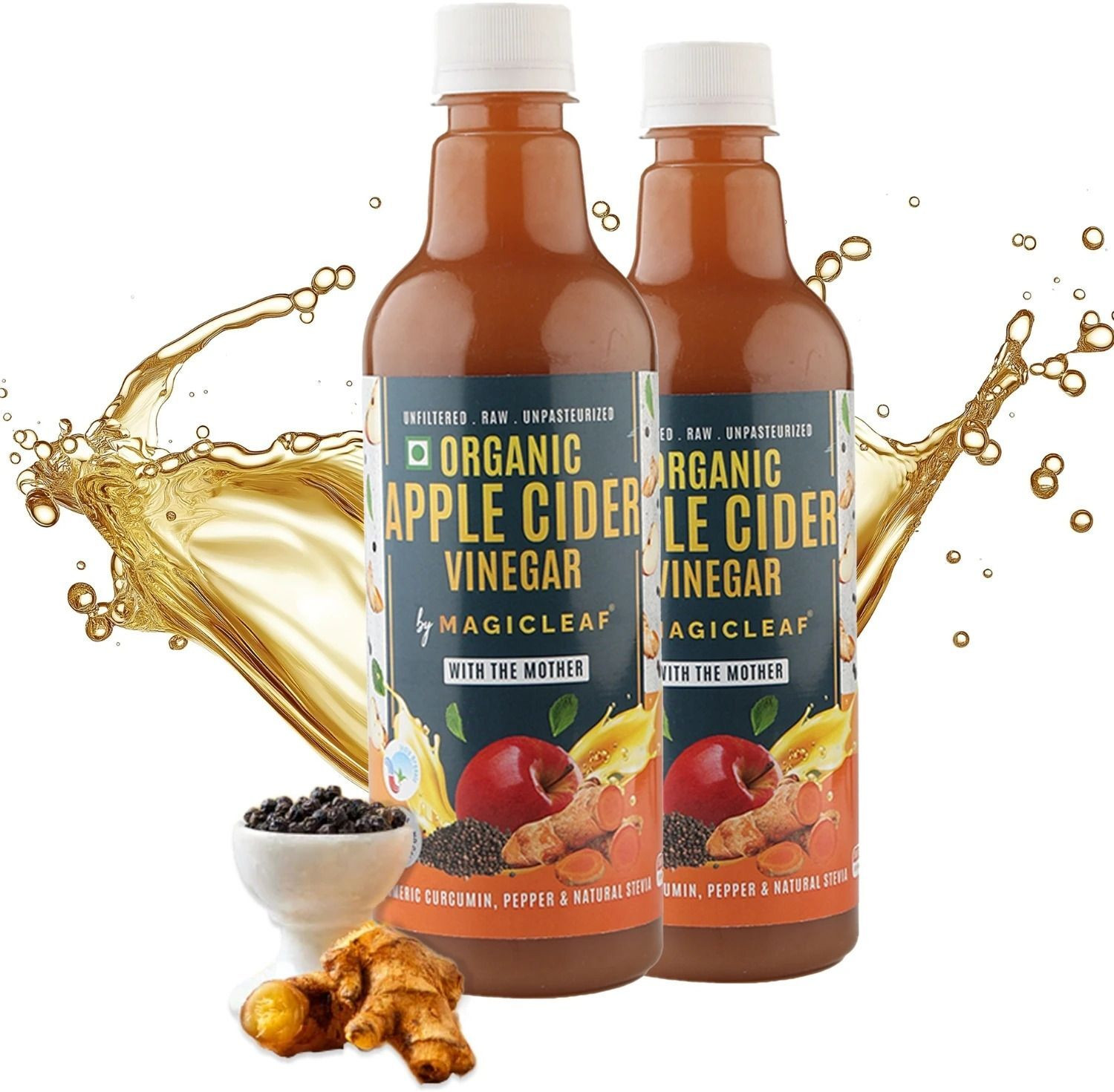 Image of NatureVally Organic Apple Cider Vinegar with mother for weight loss (SA384) Vinegar (2 x 500 ml)