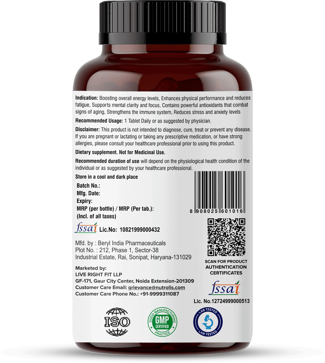 Image of Nutrolis Multivitamin for Women with Biotin & Calcium - For Hair, Skin, and Bone Support (90 Tablets)