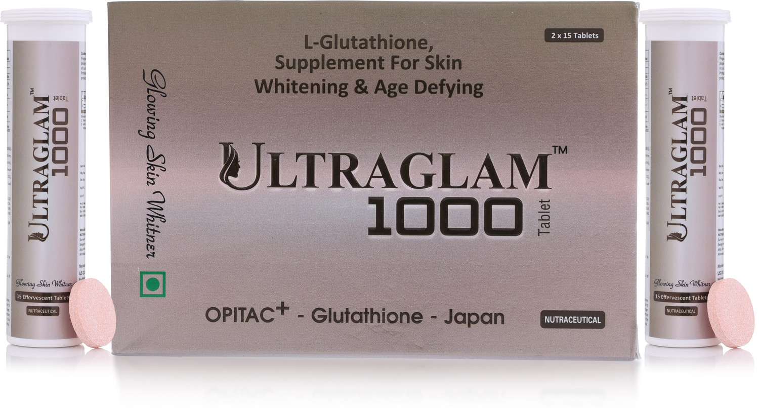 Image of ULTRAGLAM 1000 Glutathione Effervescent Tablets for Skin Whitening & Anti-Aging 15 Tablets (2 x 15 Tablets)
