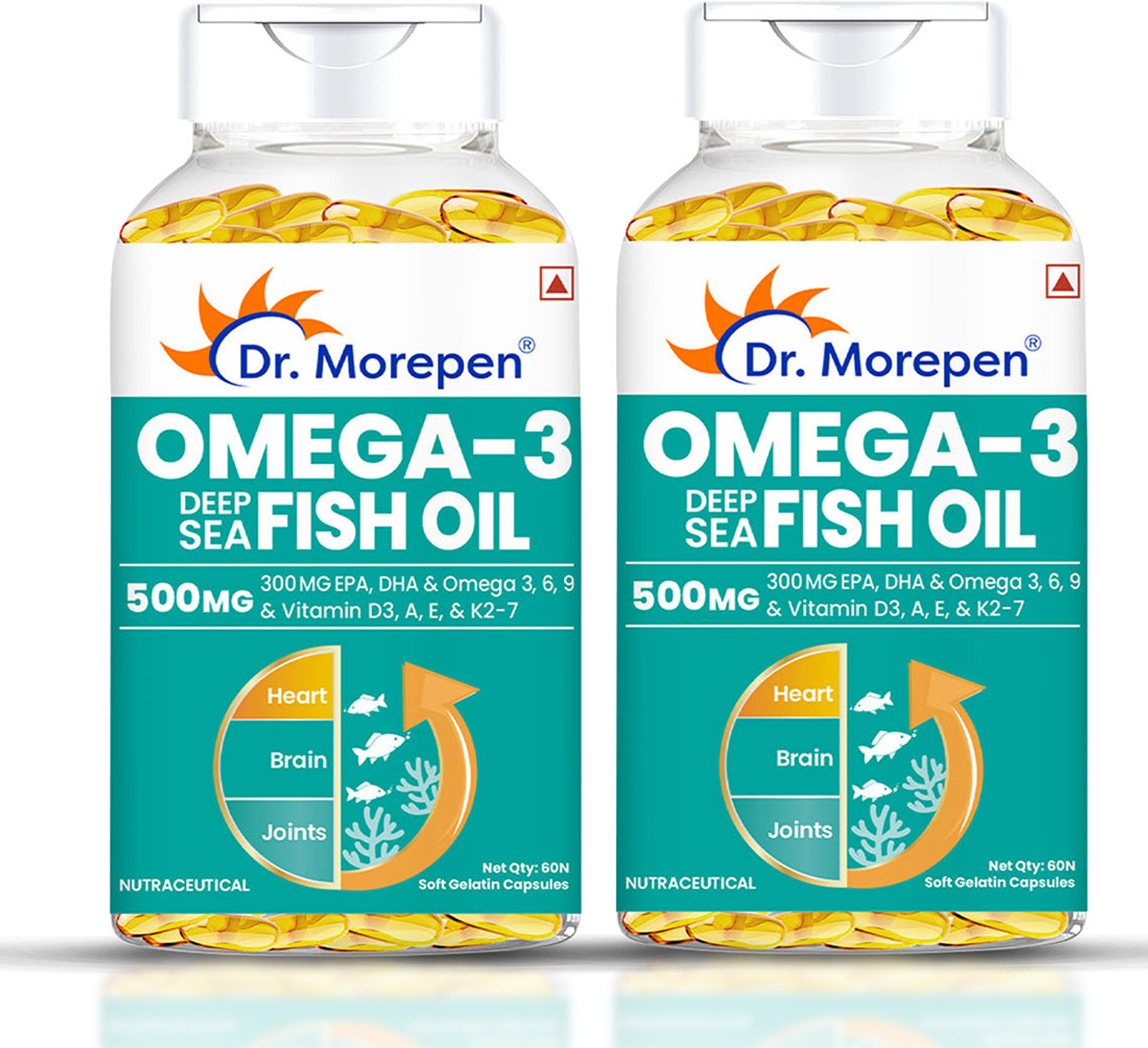 Image of Nutrolis Omega-3 Salmon Fish Oil 2500mg | Supports Heart Health | 1080mg EPA & 720mg DHA (60 Capsules)
