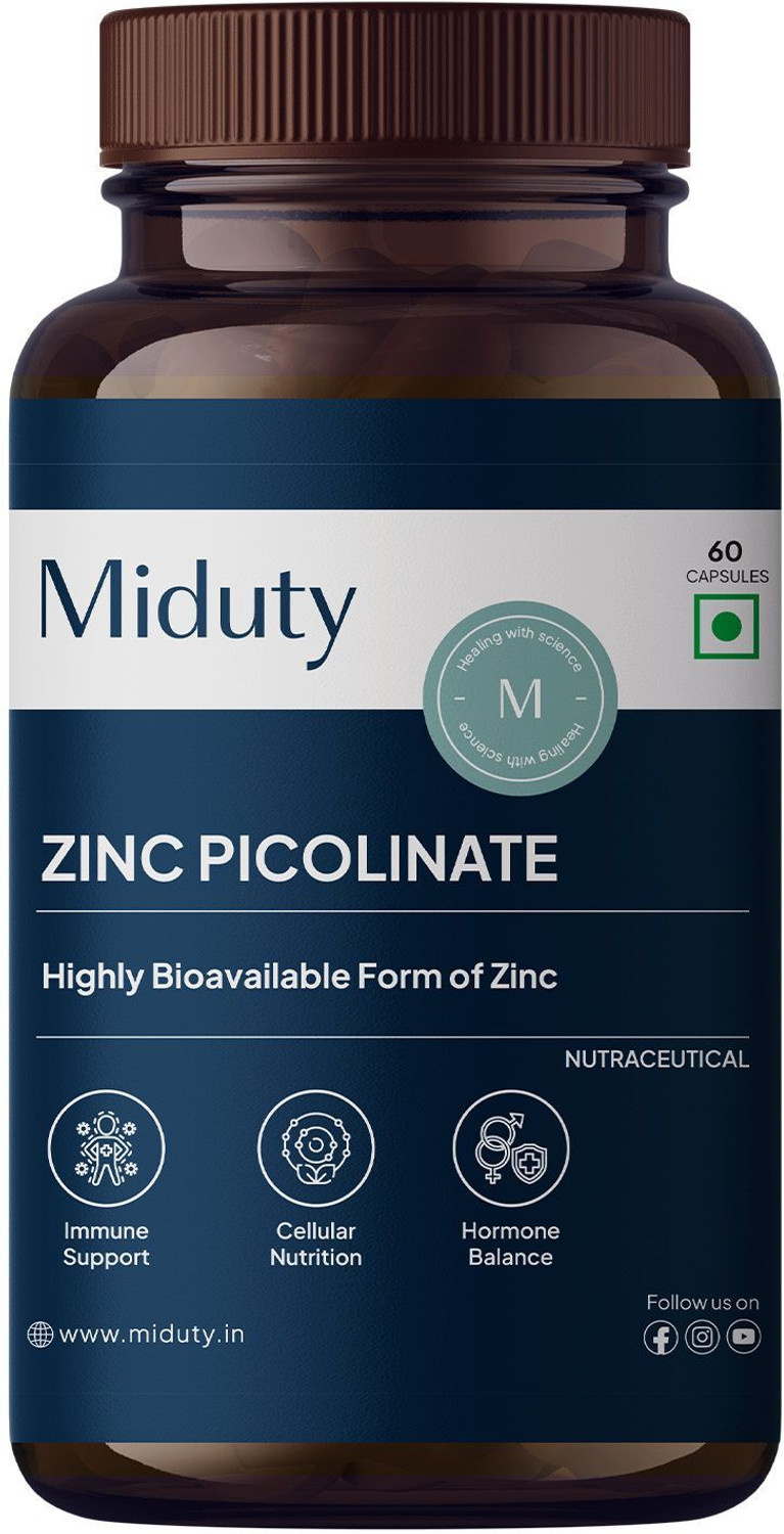 Image of FITNESSVEDA Zinc Picolinate 15mg - High Absorption Zinc Supplement For Immune Support (60 Capsules)