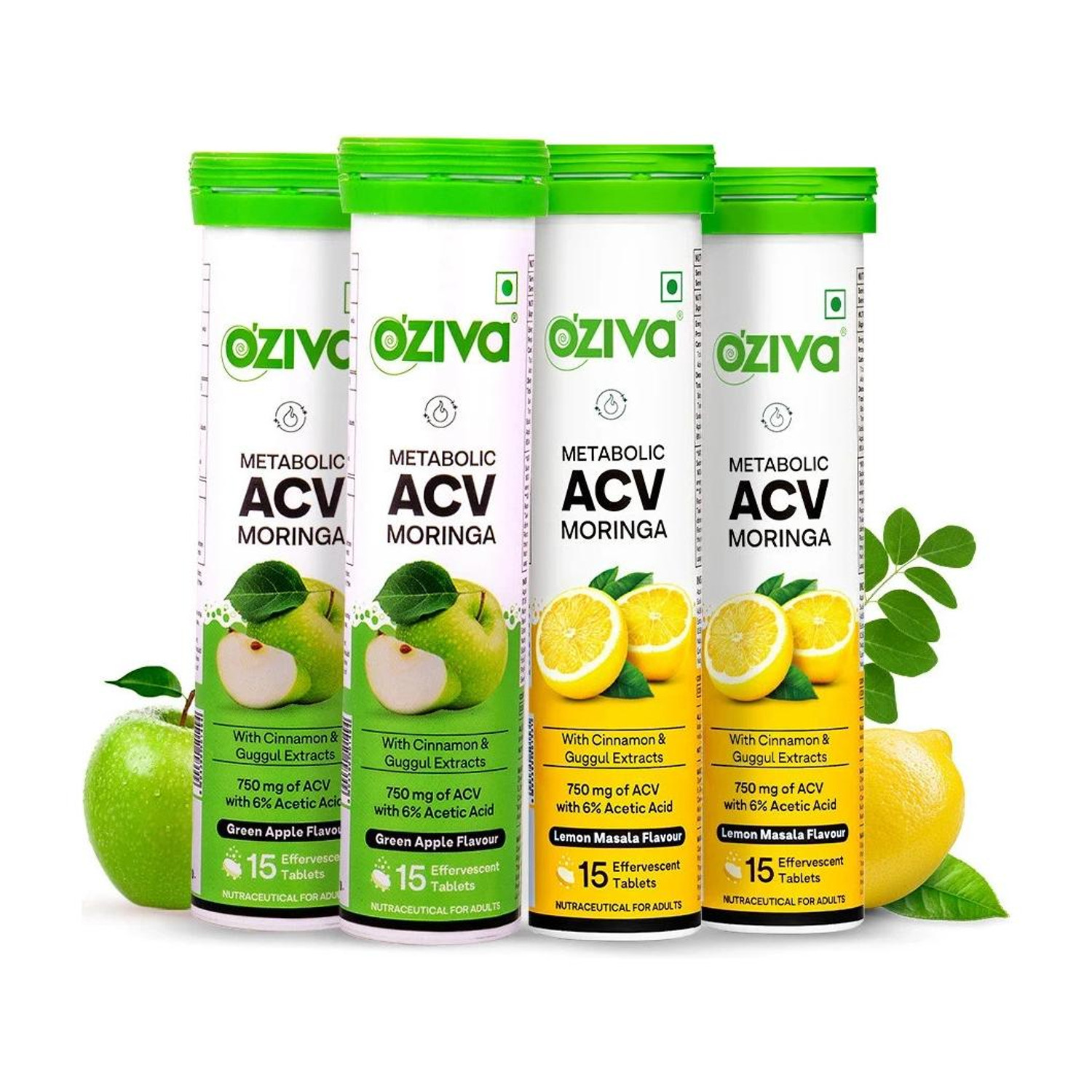 OZiva ACV Moringa (Green Apple - Lemon Masala) To Control Cravings, No Maltodextrin Price in...