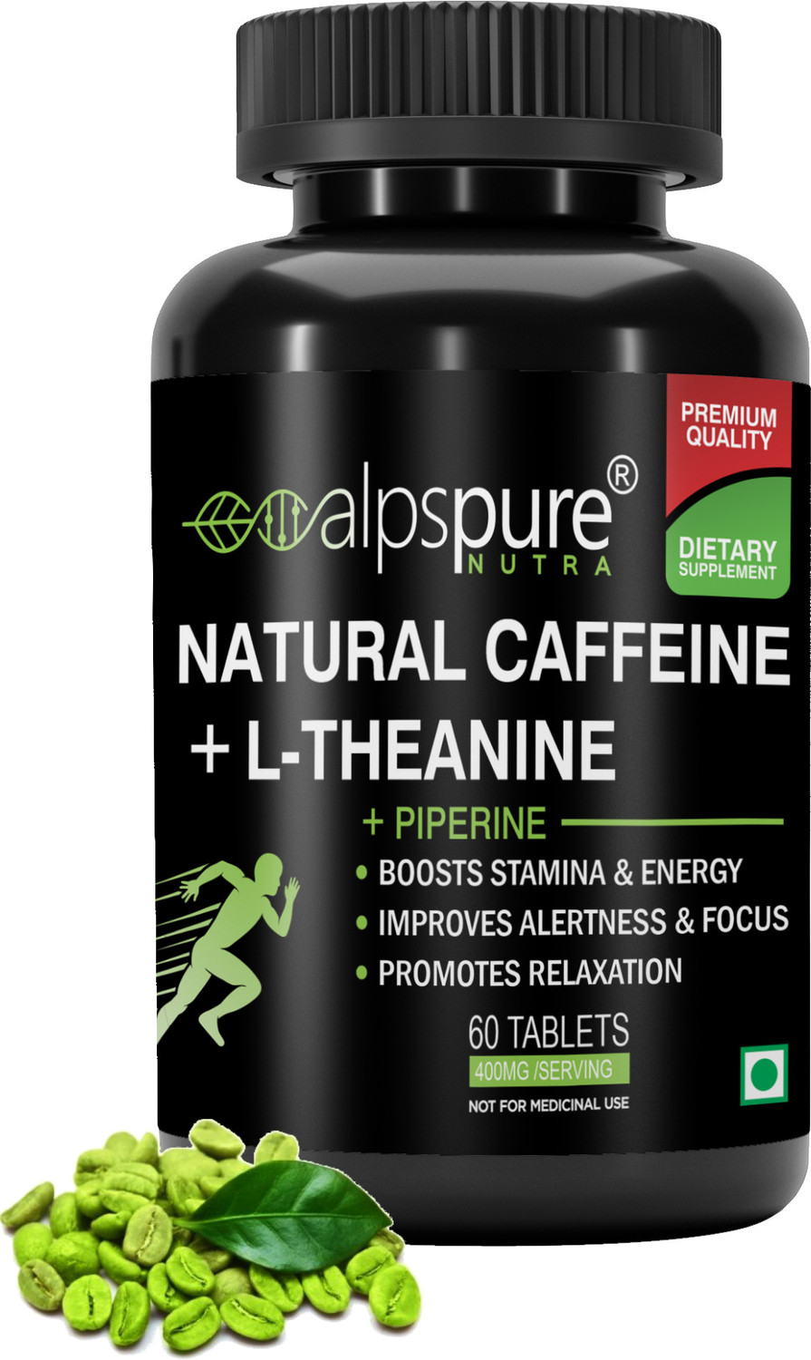 Image of Suplee Caffeine 200 mg + L-Theanine 200 mg Veg Capsules for Focus & Endurance (60 Capsules)