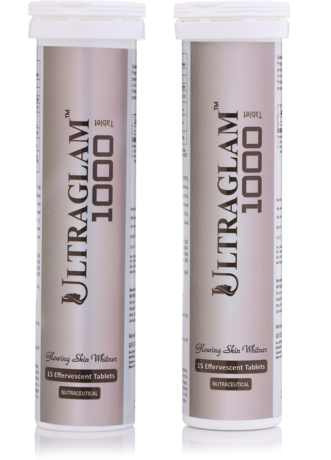 Image of ULTRAGLAM 1000 Glutathione Effervescent Tablets for Skin Whitening & Anti-Aging 15 Tablets (2 x 15 Tablets)