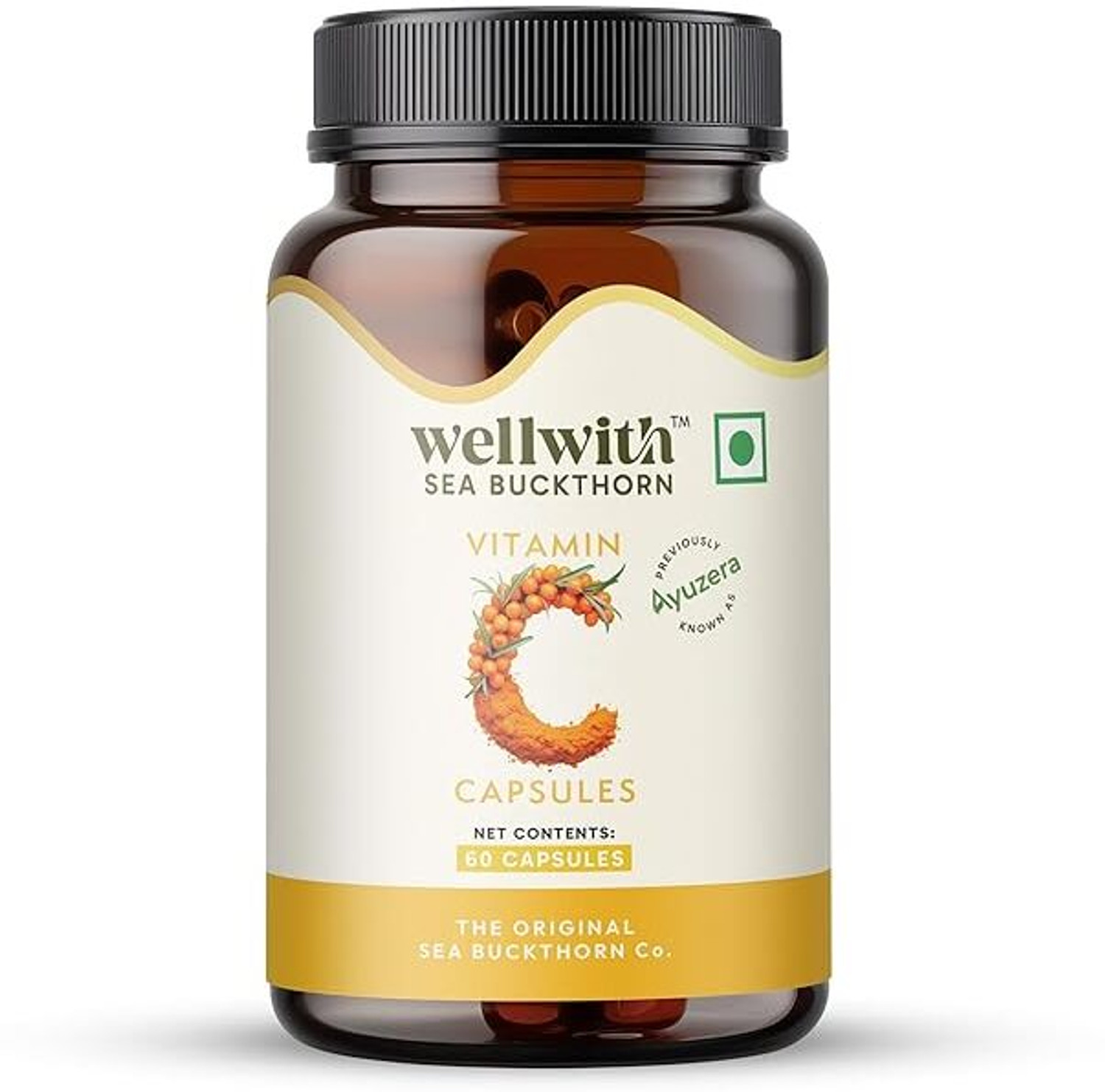 Image of Dr.Vedic Sea Buckthorn Berry 500mg Capsules | Vegan Omega 3, 6, 7 & 9 (60 Capsules)