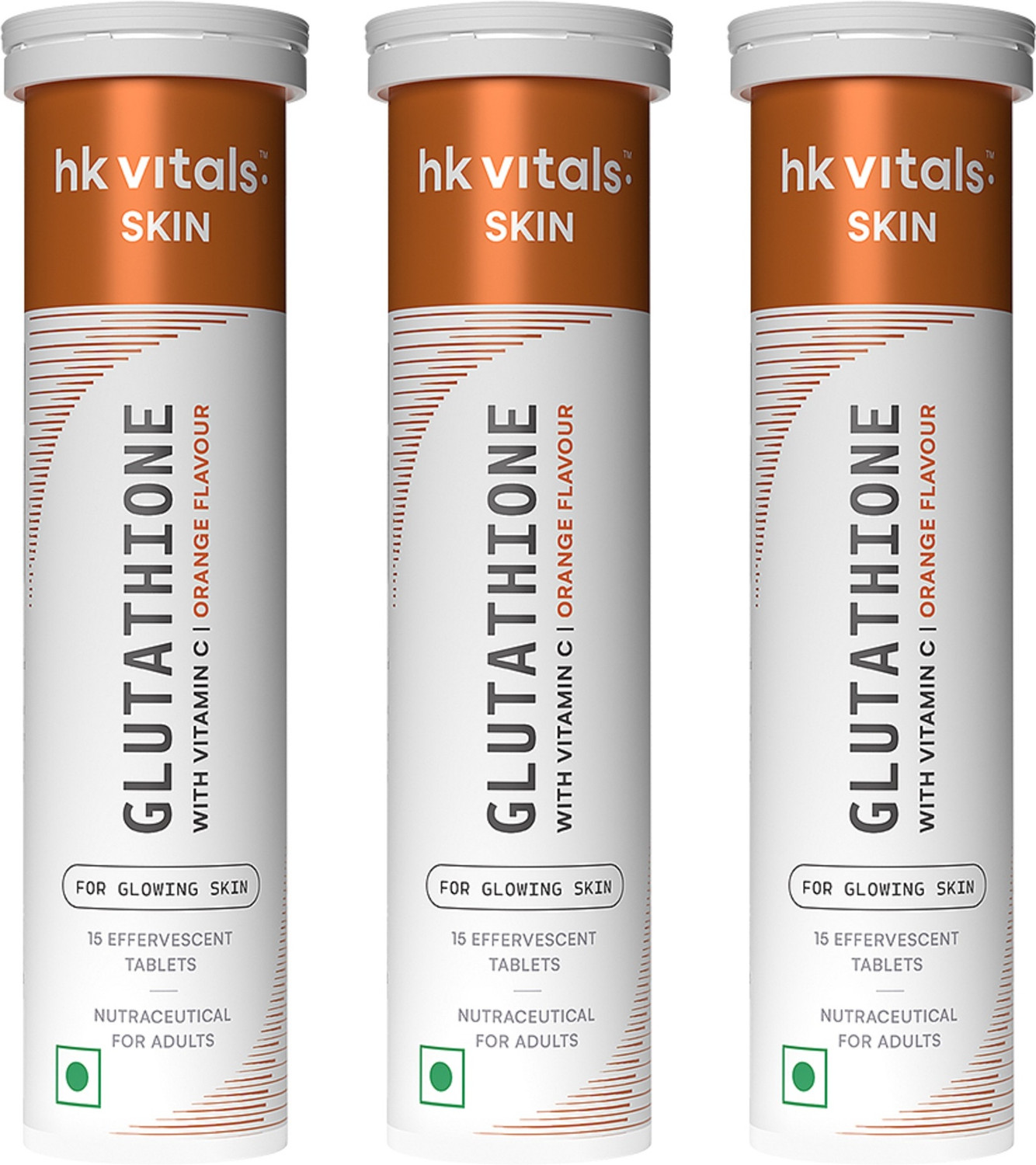 hk vitals Glutathione Effervescent Orange 15 Tablets - Image 1