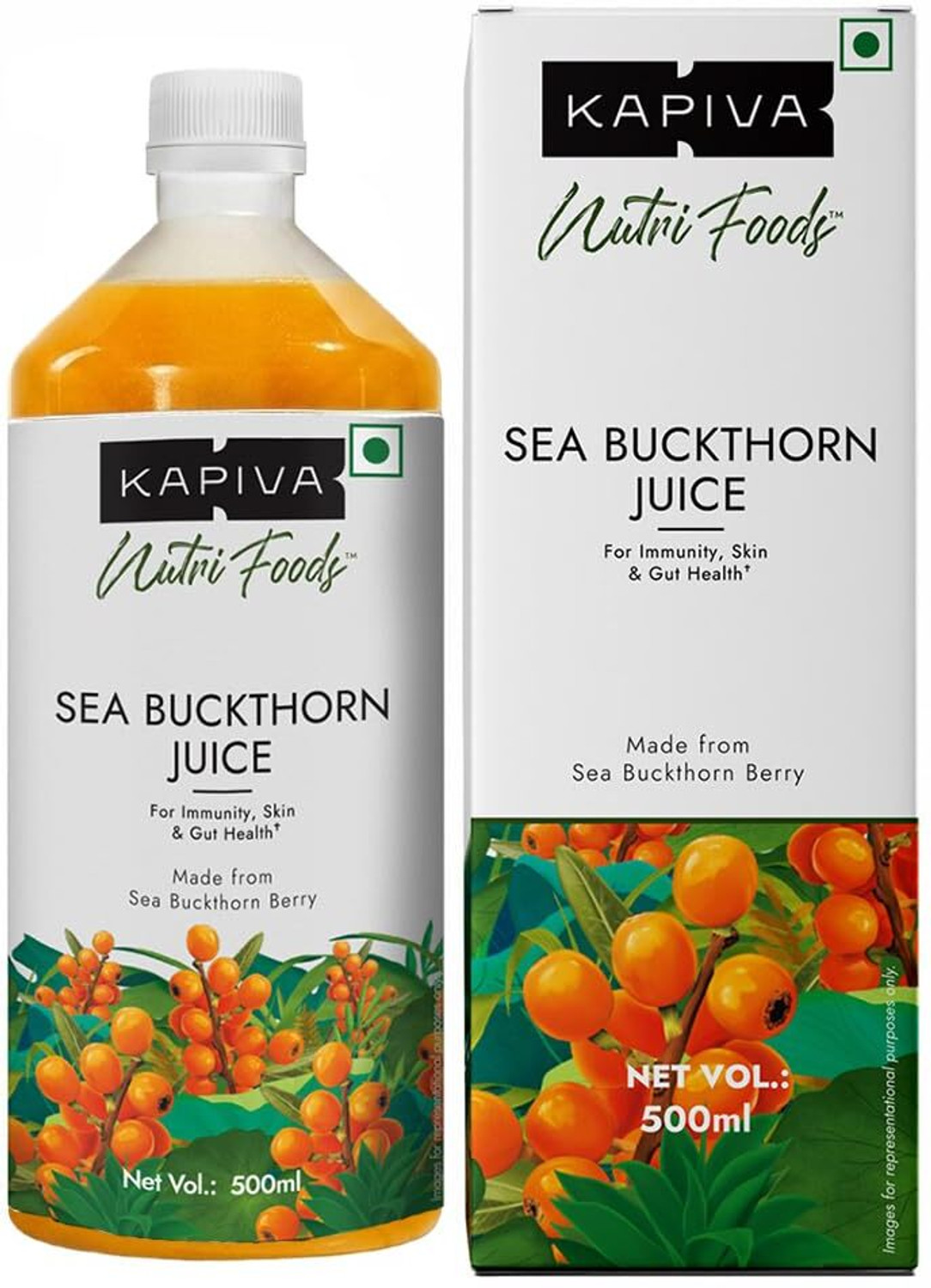 Image of Dr.Vedic Sea Buckthorn Berry 500mg Capsules | Vegan Omega 3, 6, 7 & 9 (60 Capsules)