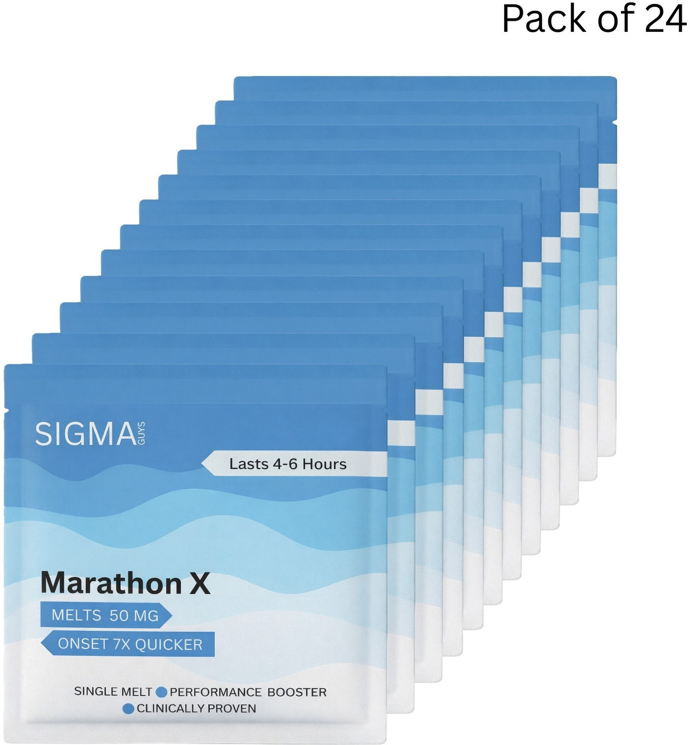 Image of SIGMA GUYS Marathon X Melts Helps Increase Performance & Strength For Men (24 x 50 mg)