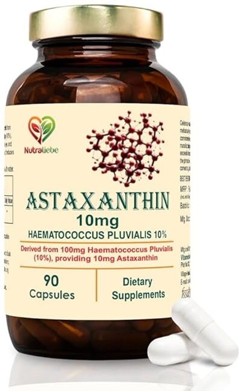 Image of Health Veda Organics Plant Based Astaxanthin Supports Eye, Joint & Skin Health For Both Men & Women (2 x 60 Capsules)