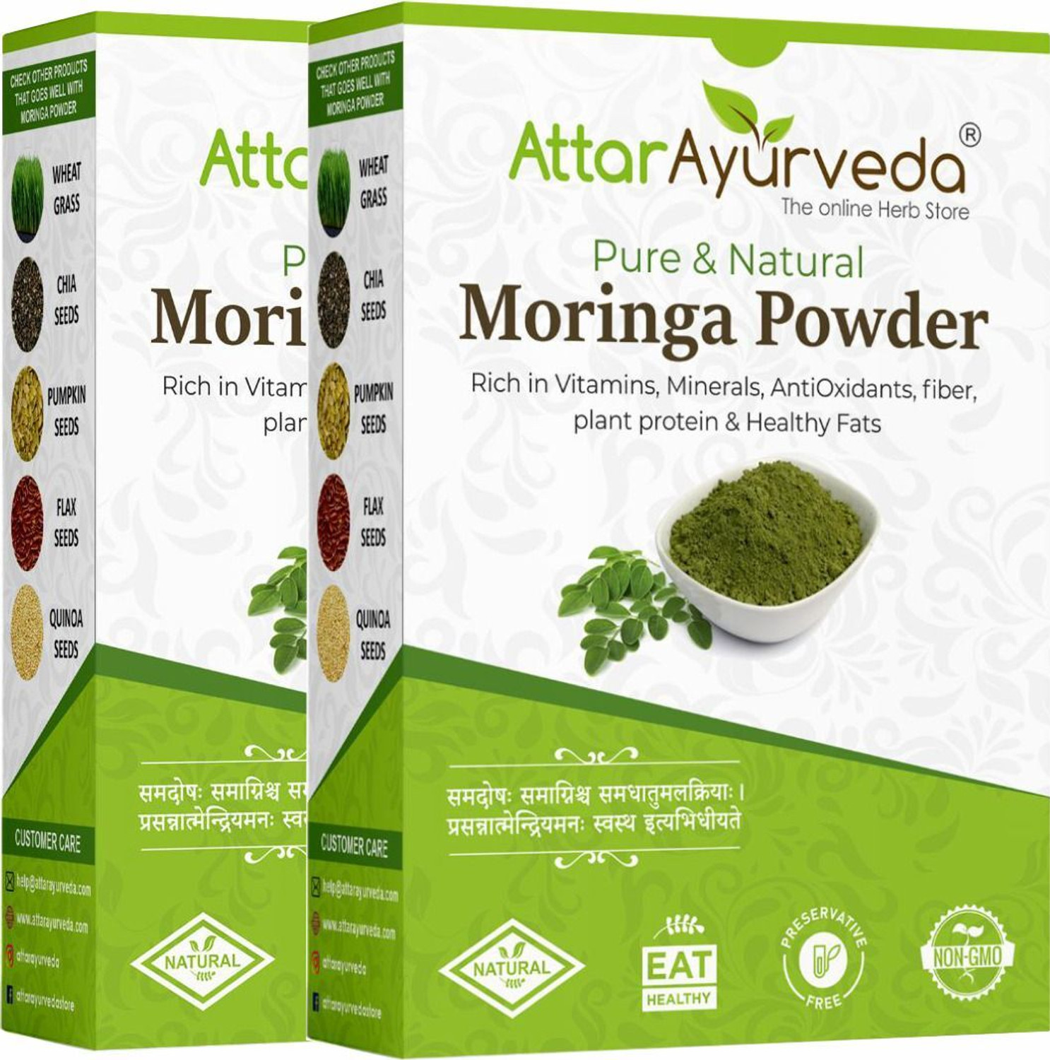 Attar Ayurveda Pure Moringa Leaf Powder - Image 1