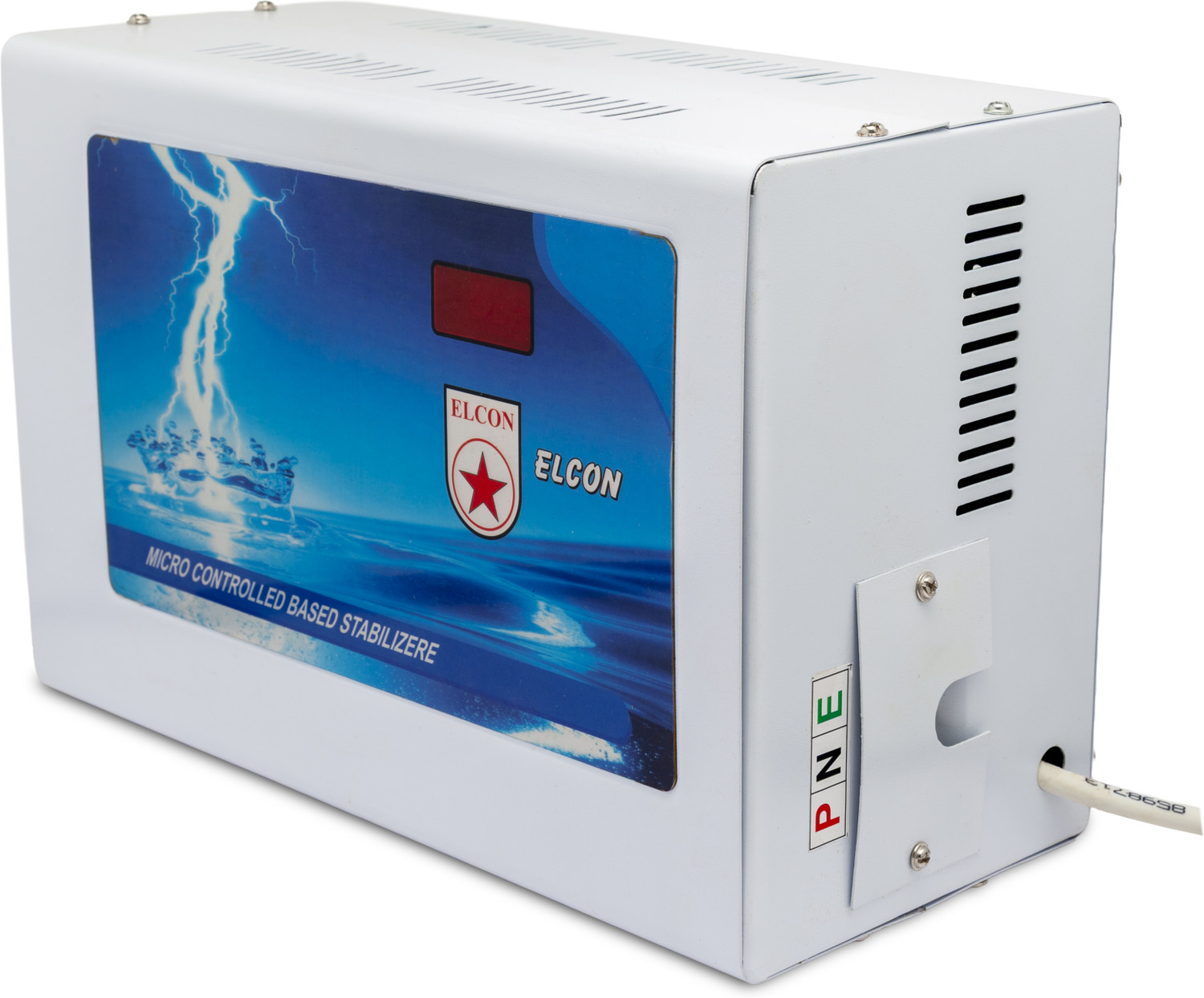 Image of ELCON 1.5 Ton AC Stabilizer 4 KVA (130V-290V) Micro Controlled based Automatic Voltage Stabilizer (White)
