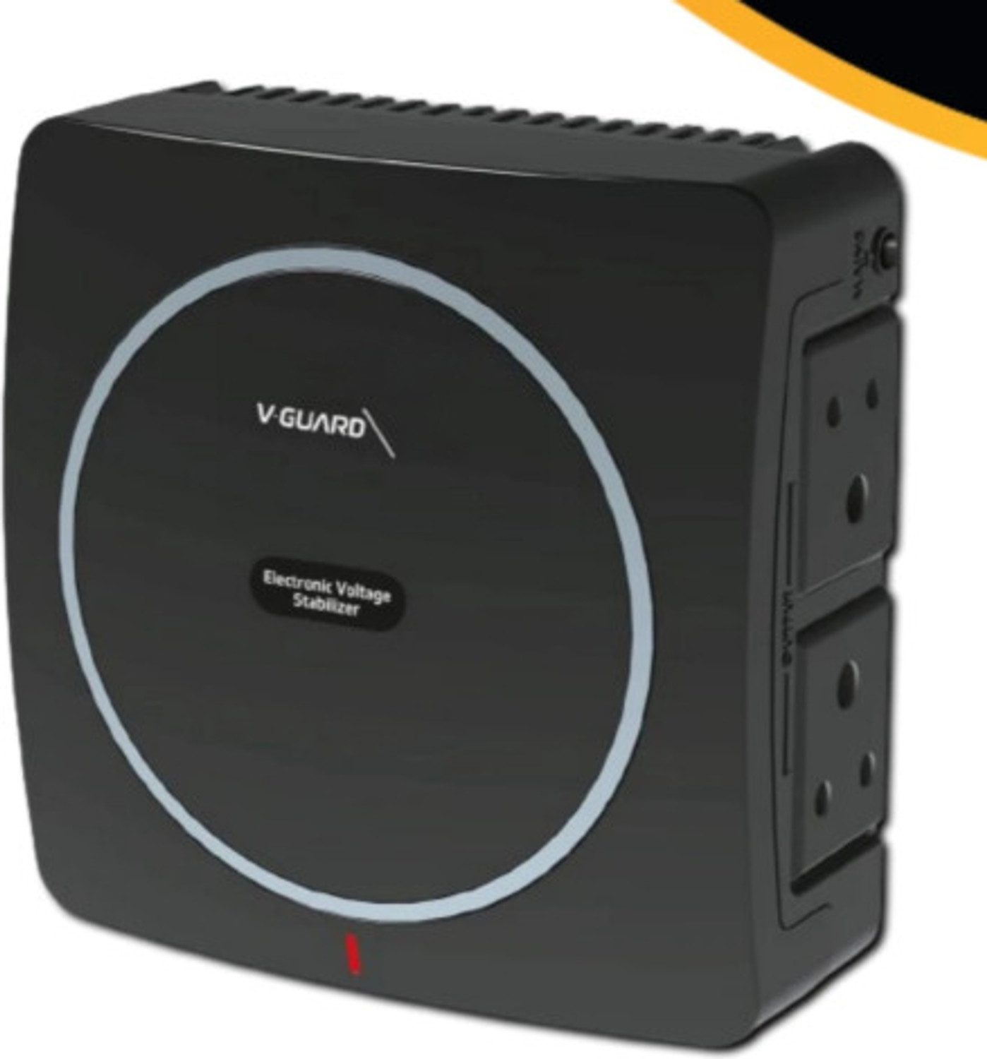 Image of JUSTECH V | Guard MINI CRYSTAL VOLTAGE STABILIZER (90 V-290 V)Set Top Box + Home Theatre System | 1.3 Ampere Capacity (Black)
