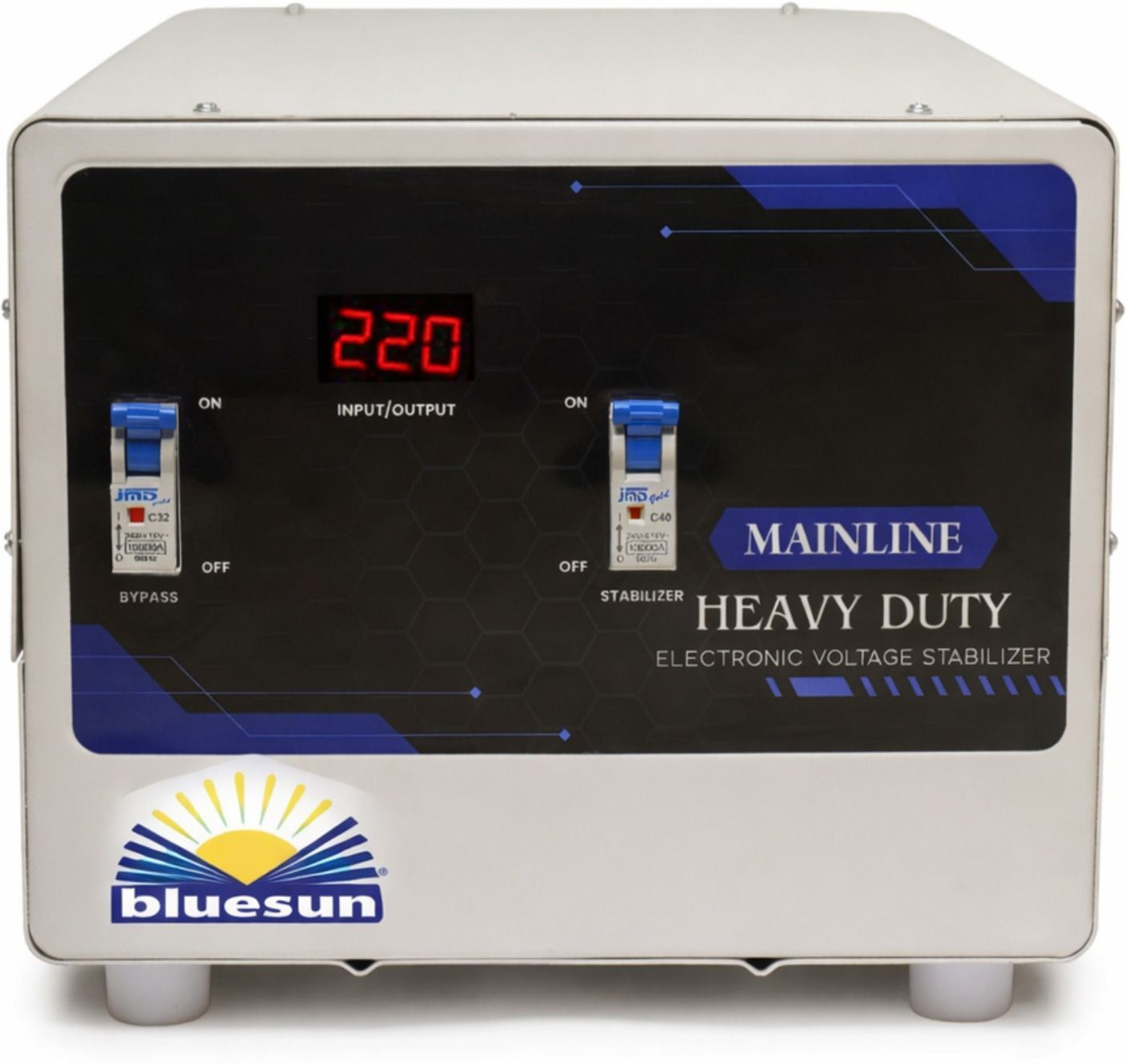 Image of Microtek complete power solution EML5090 (90V-300V)5KVA Voltage stabilizer (Metallic grey, Red, Black)