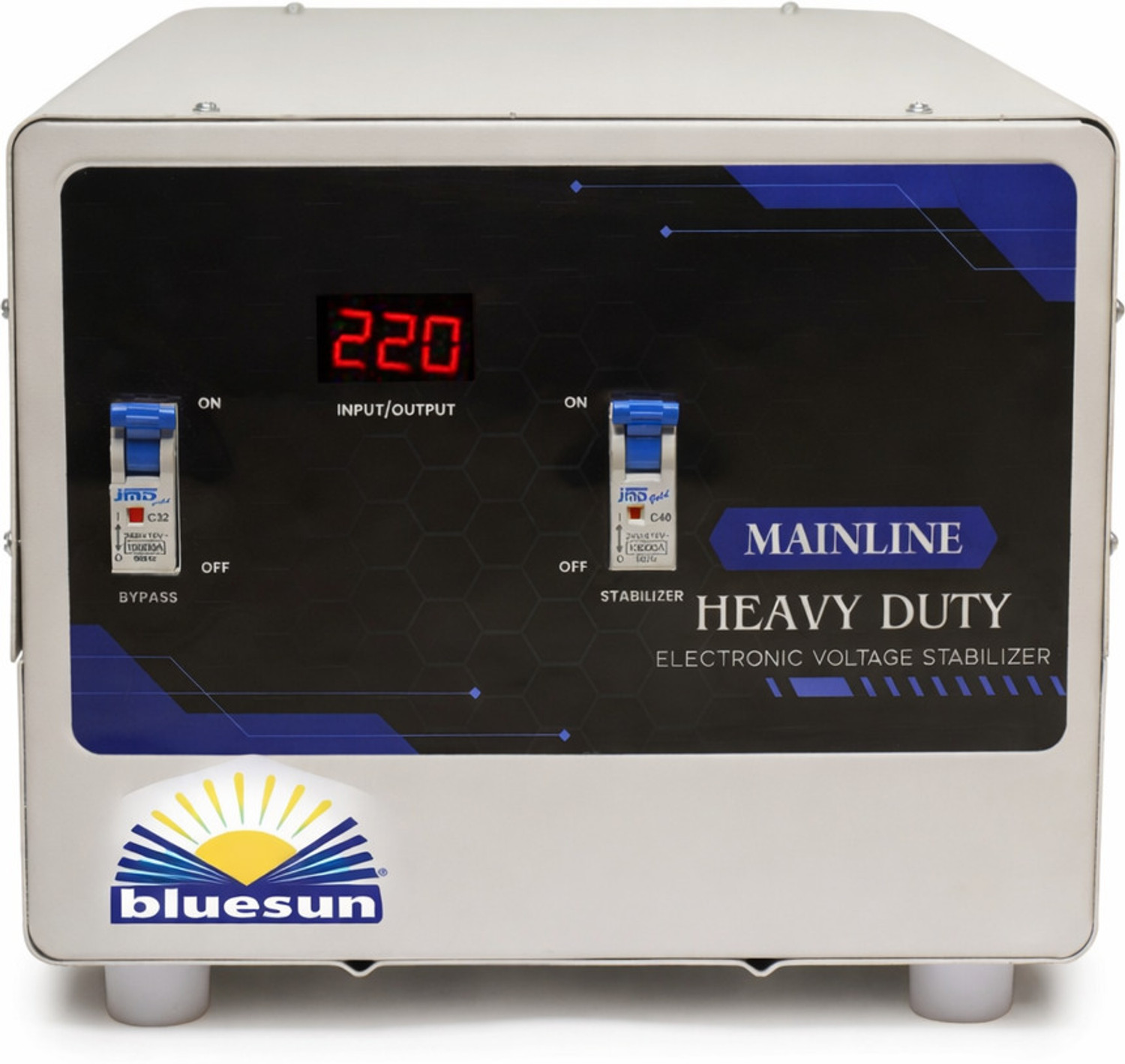 Image of Microtek complete power solution EML5090 (90V-300V)5KVA Voltage stabilizer (Metallic grey, Red, Black)