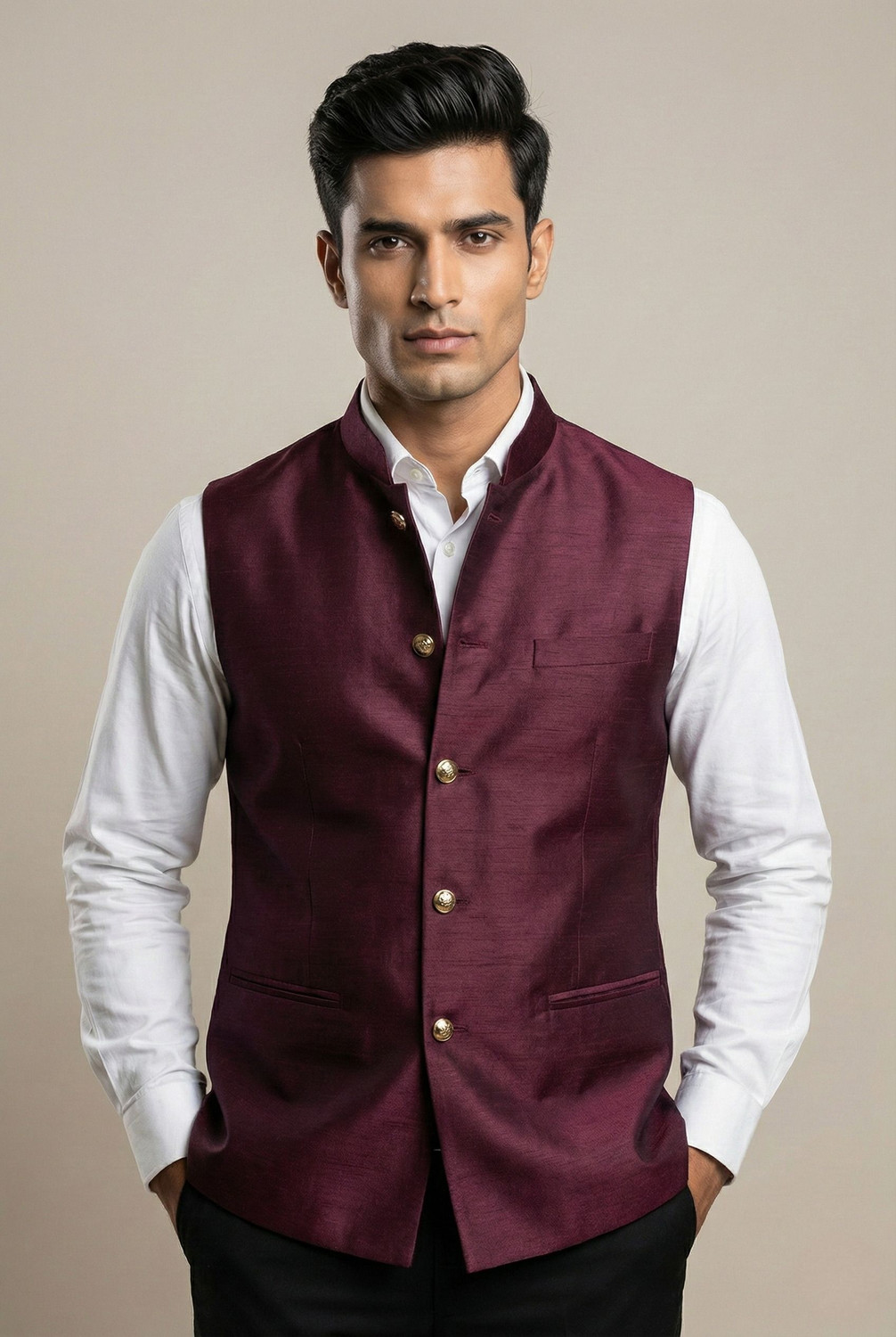 Image of ZYXA Self Design Men Waistcoat