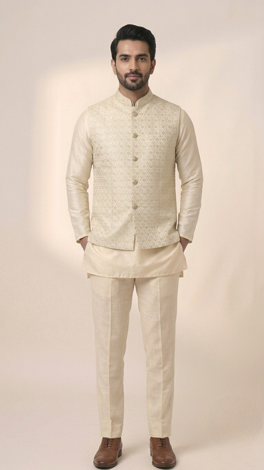 Image of ZYXA Self Design Men Waistcoat