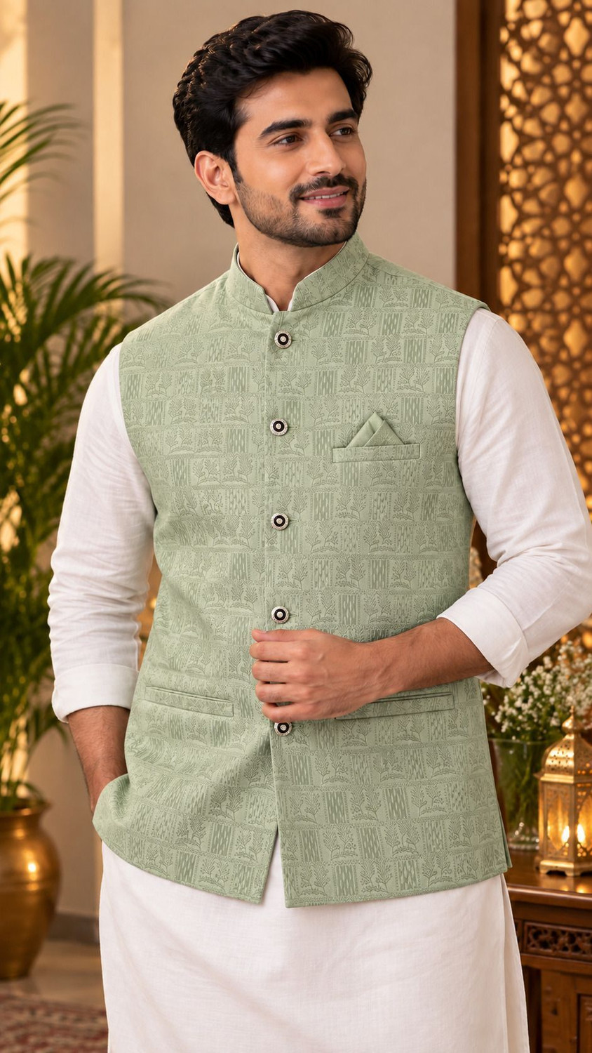 Image of ZYXA Self Design Men Waistcoat
