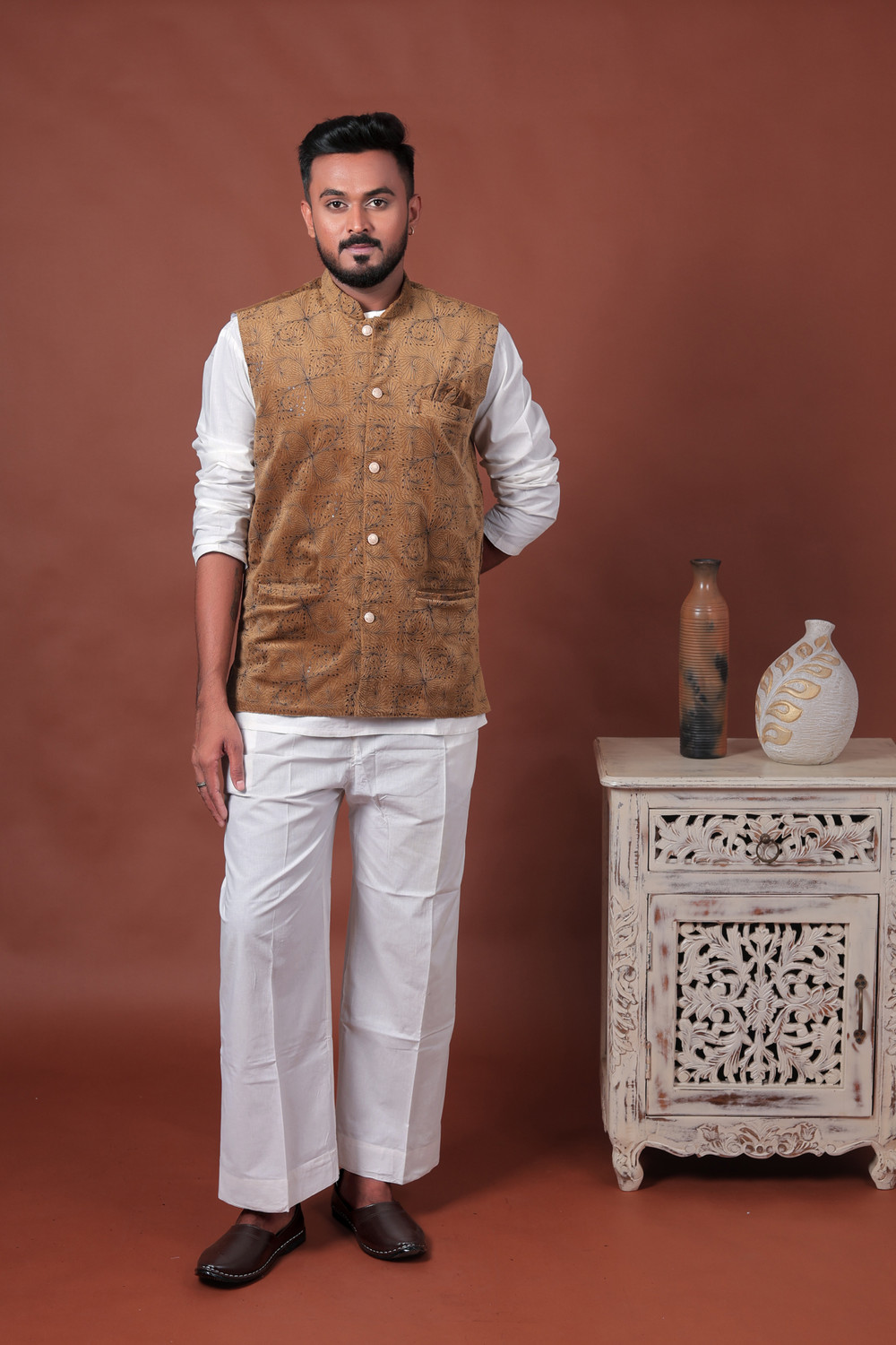 Image of ZYXA Self Design Men Waistcoat
