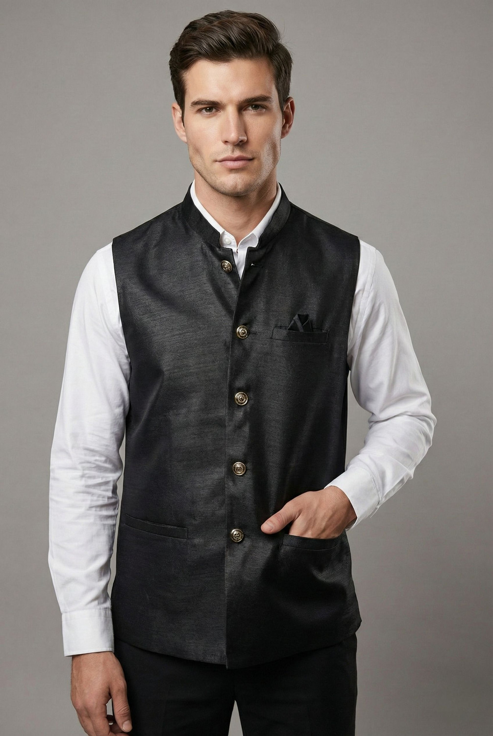 Image of ZYXA Self Design Men Waistcoat