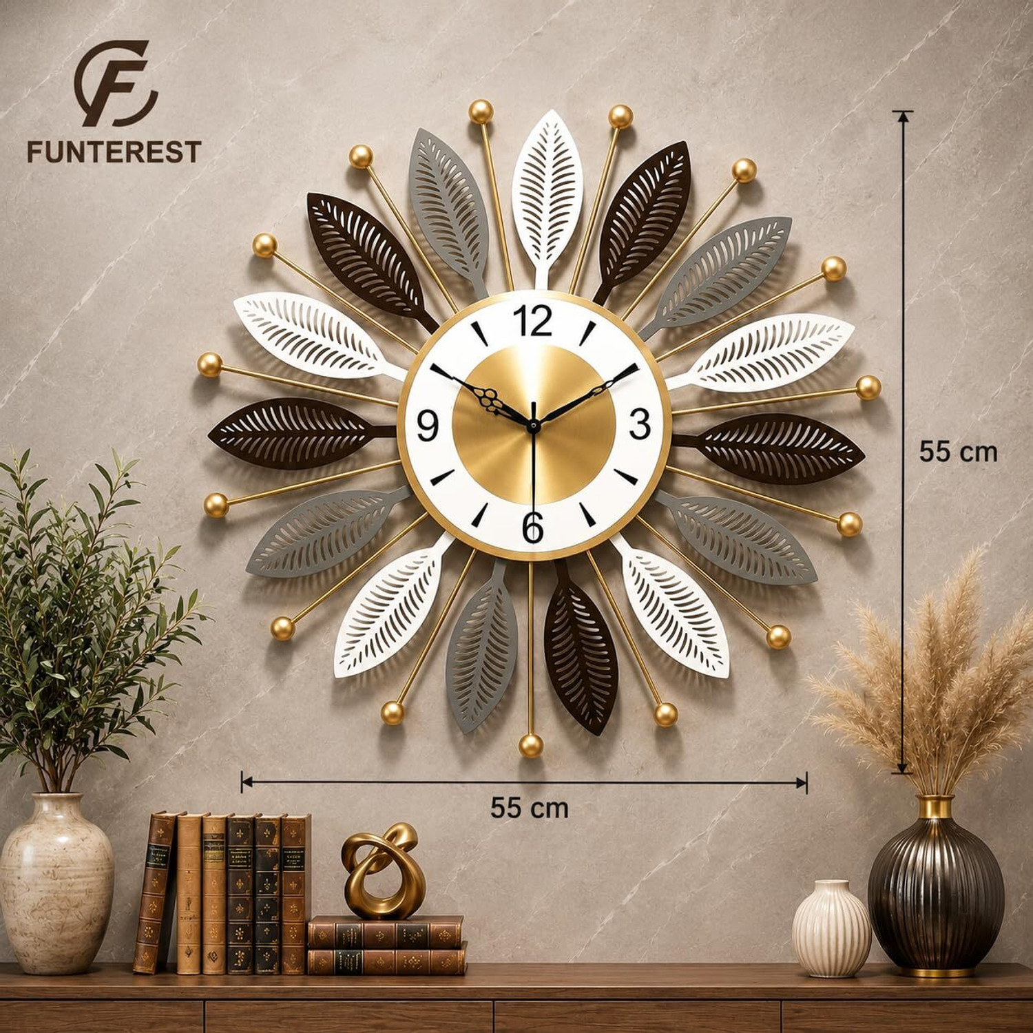 Image of Decofuriq Analog 53 cm X 53 cm Wall Clock (Multicolor, Without Glass, Standard)