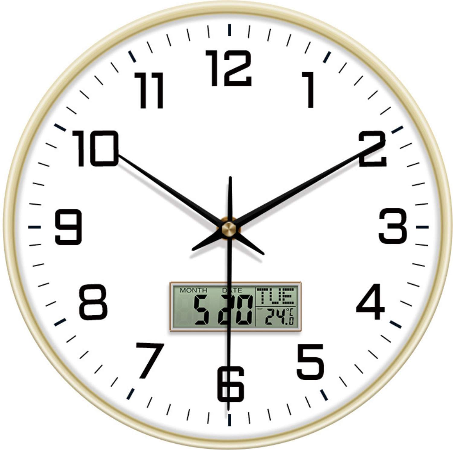 Image of VYATIRANG Digital 12 cm X 38 cm Wall Clock (Black, Without Glass, Standard)