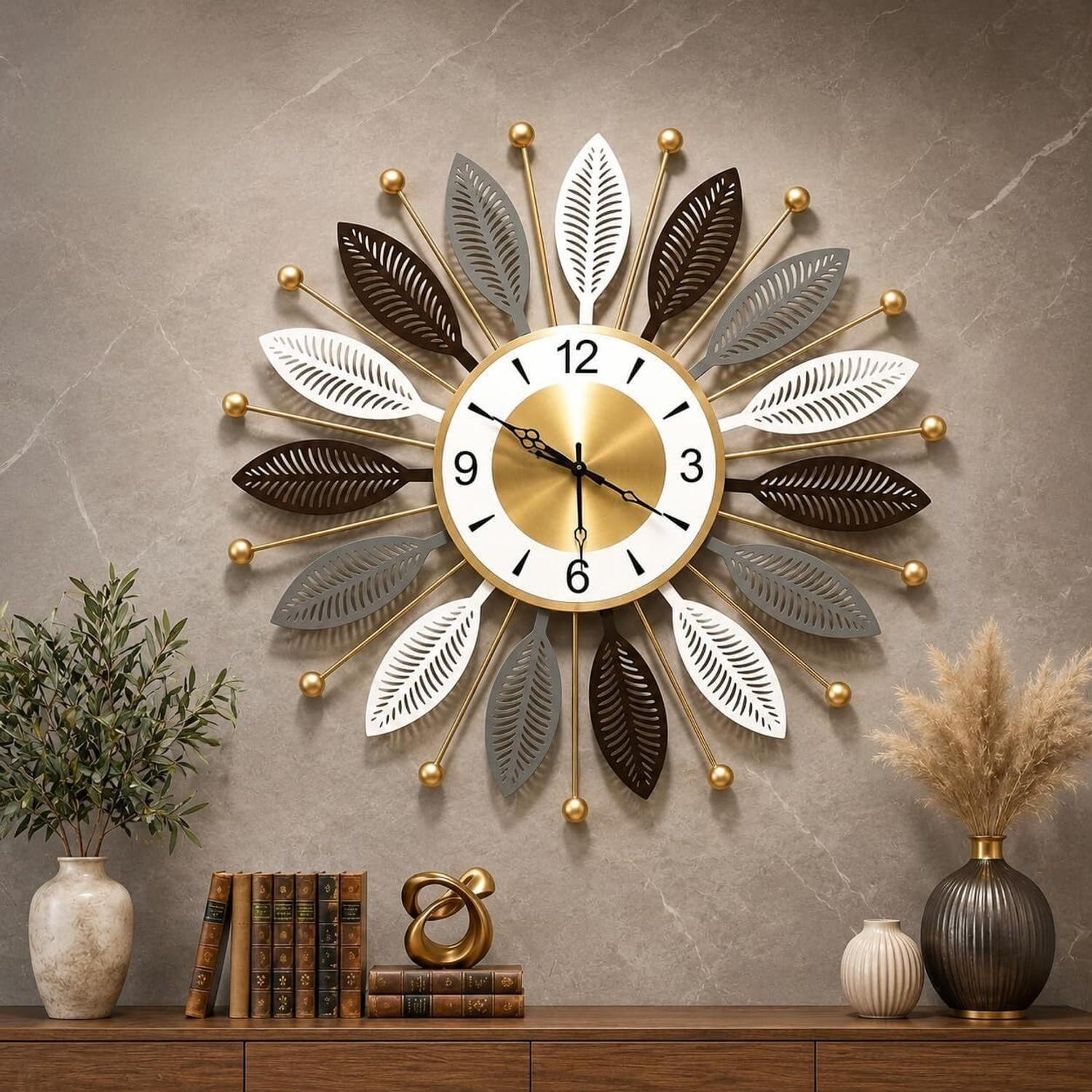Image of Decofuriq Analog 53 cm X 53 cm Wall Clock (Multicolor, Without Glass, Standard)
