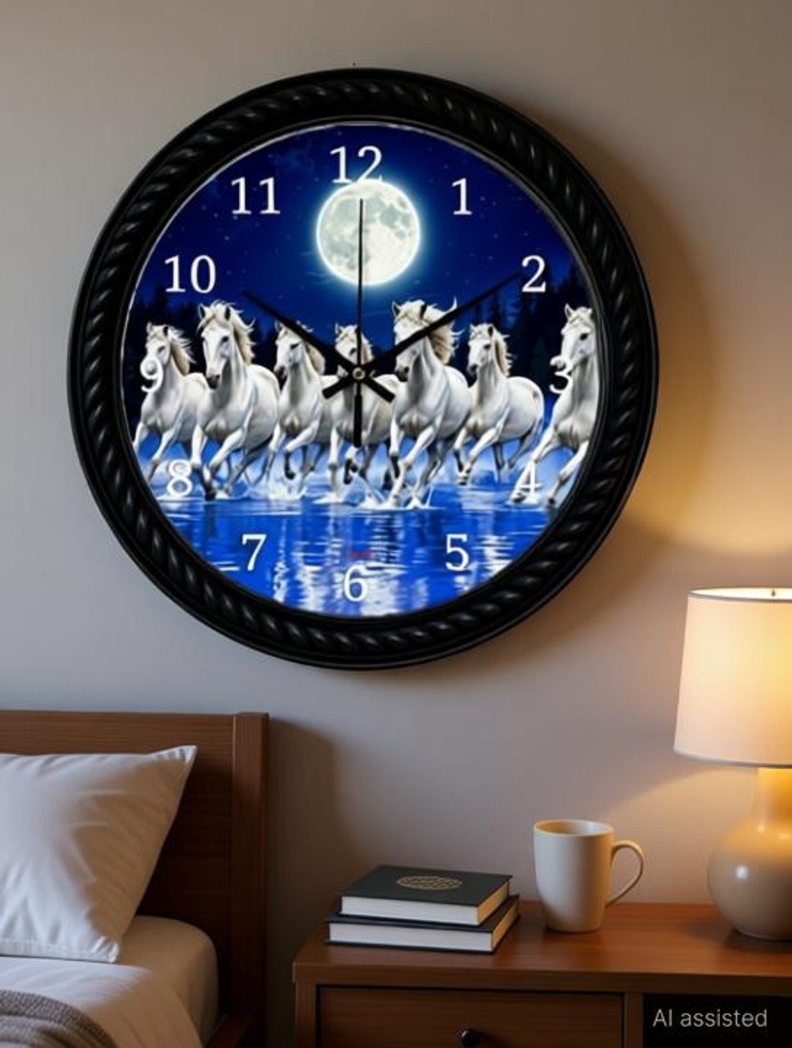 Image of AJLANO Analog 25 cm X 25 cm Wall Clock (Black, With Glass, Standard)