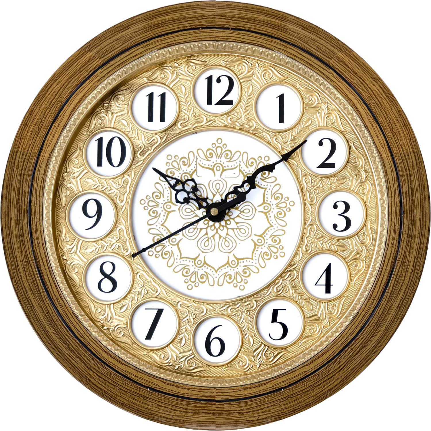 Image of Icon Quartz Analog 25 cm X 25 cm Wall Clock (Black, With Glass, Standard)
