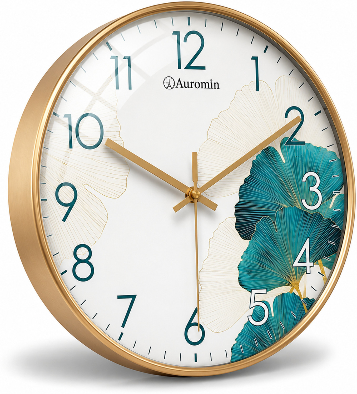 Image of Auromin Analog 30 cm X 30 cm Wall Clock (Light Green, With Glass, Standard)