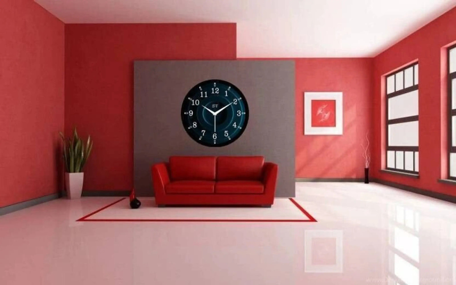 Image of CRAFTSJAGDAMBA Analog 25.4 cm X 25.4 cm Wall Clock (Black, With Glass, Standard)