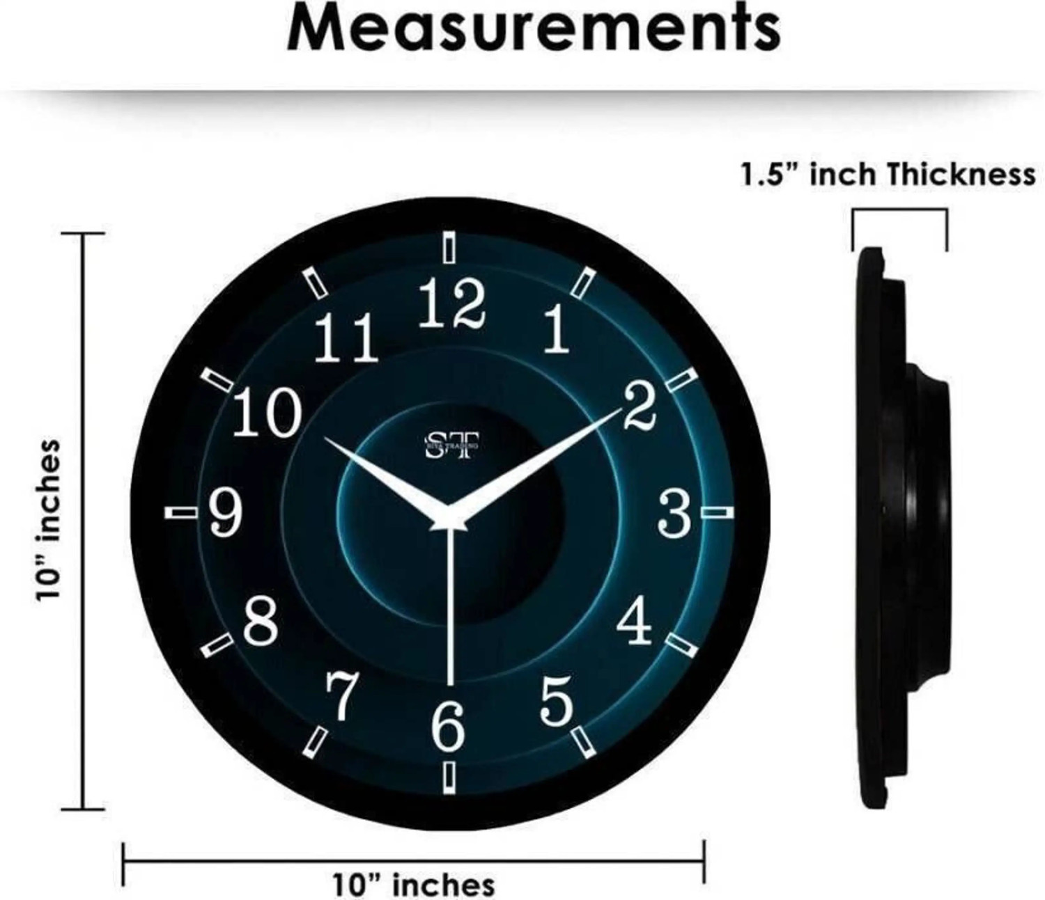 Image of CRAFTSJAGDAMBA Analog 25.4 cm X 25.4 cm Wall Clock (Black, With Glass, Standard)
