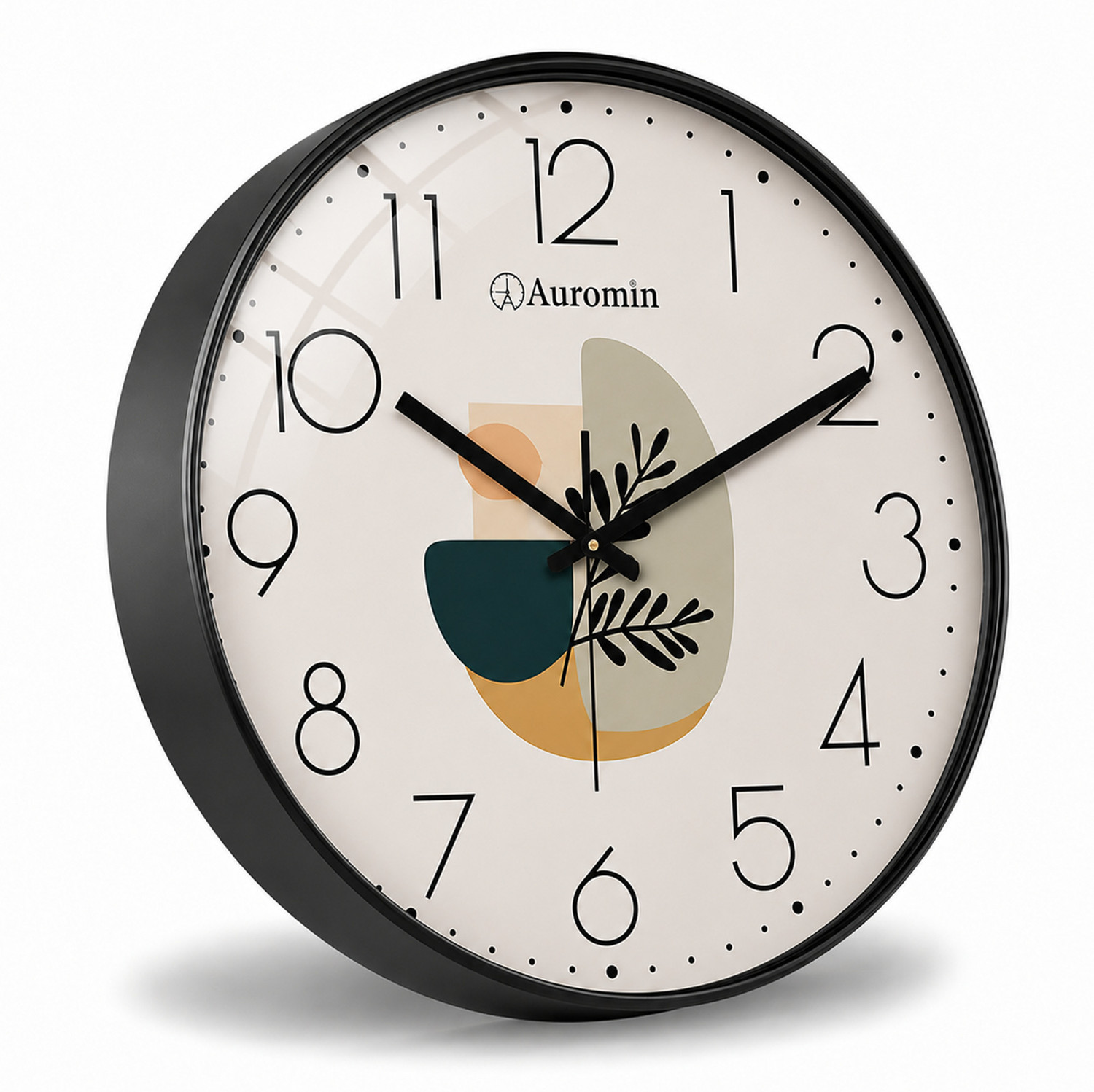 Image of Auromin Analog 30 cm X 30 cm Wall Clock (Light Green, With Glass, Standard)