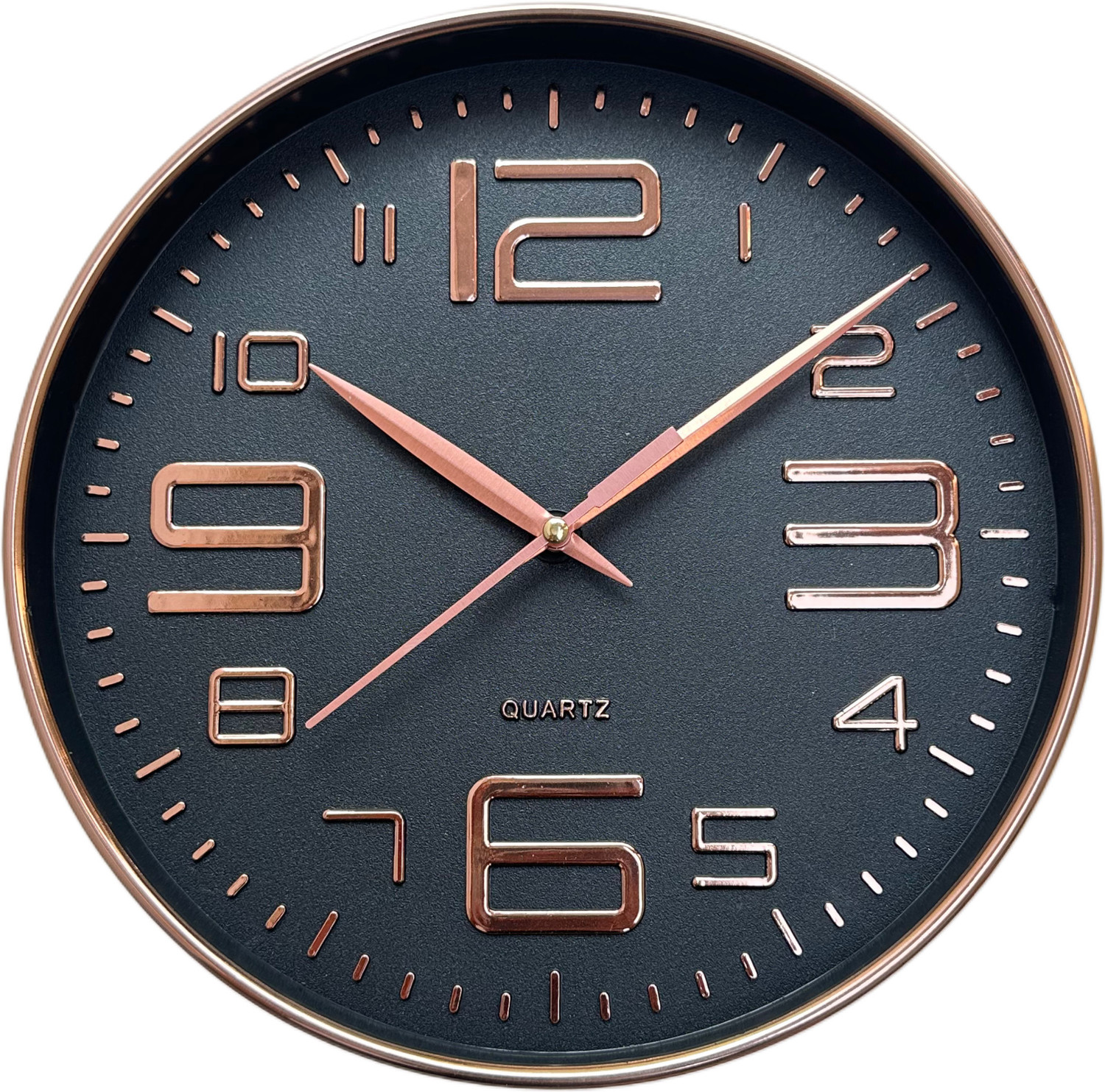 Image of Icon Quartz Analog 25 cm X 25 cm Wall Clock (Black, With Glass, Standard)