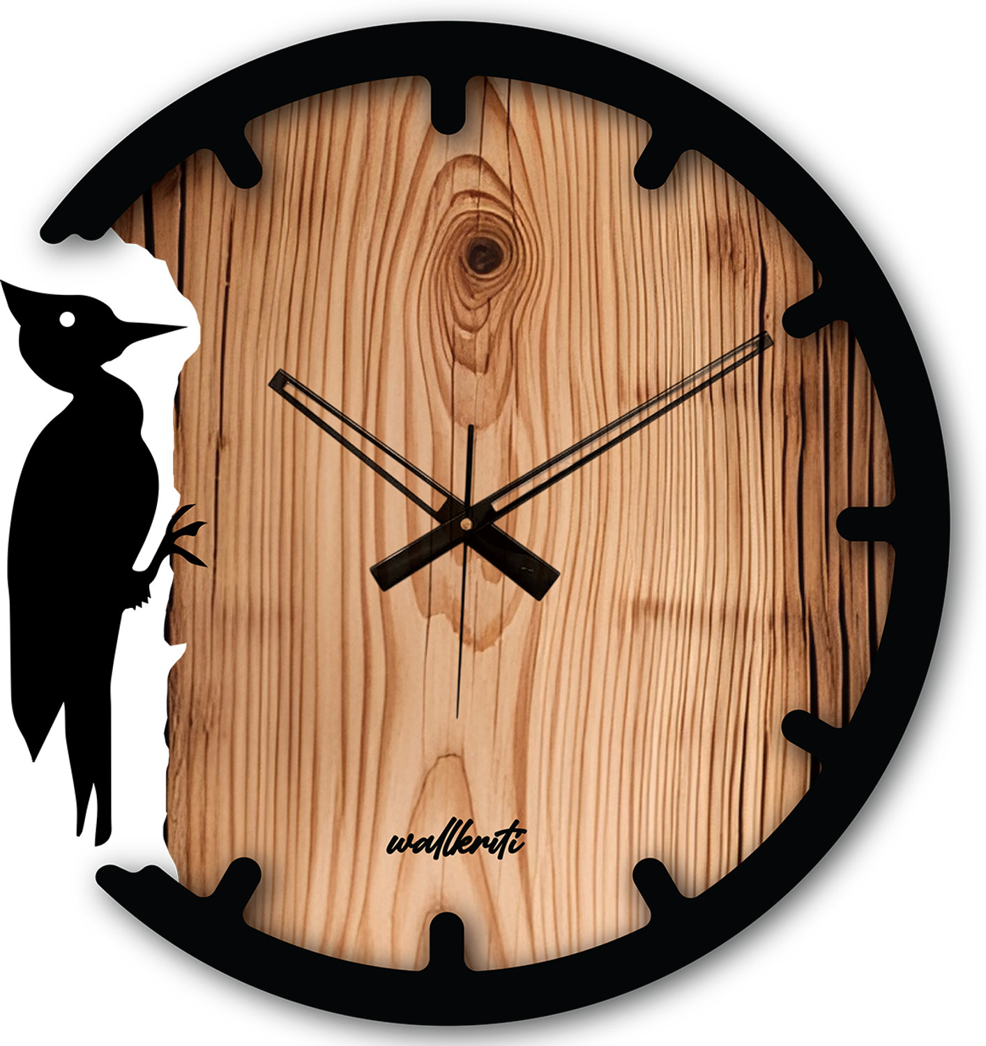 Image of TRUSPACE Analog 45 cm X 30 cm Wall Clock (White, Gold, Grey, With Glass, Standard)