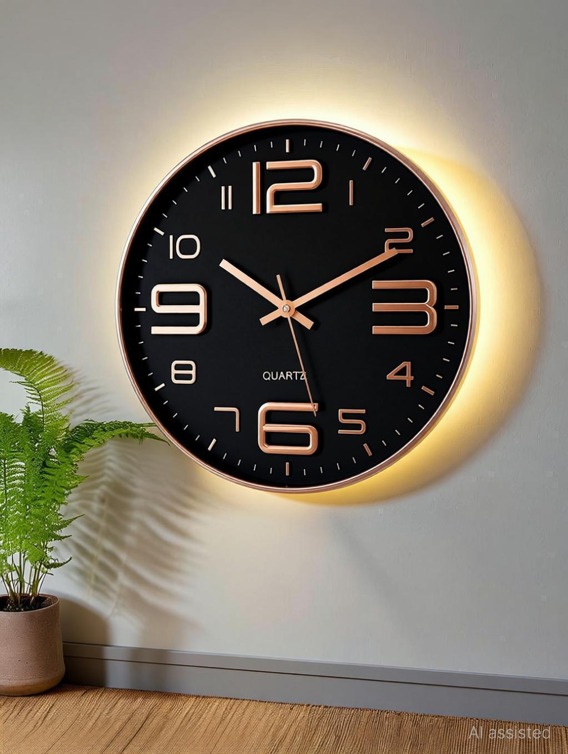 Image of Auromin Analog 30 cm X 30 cm Wall Clock (Light Green, With Glass, Standard)